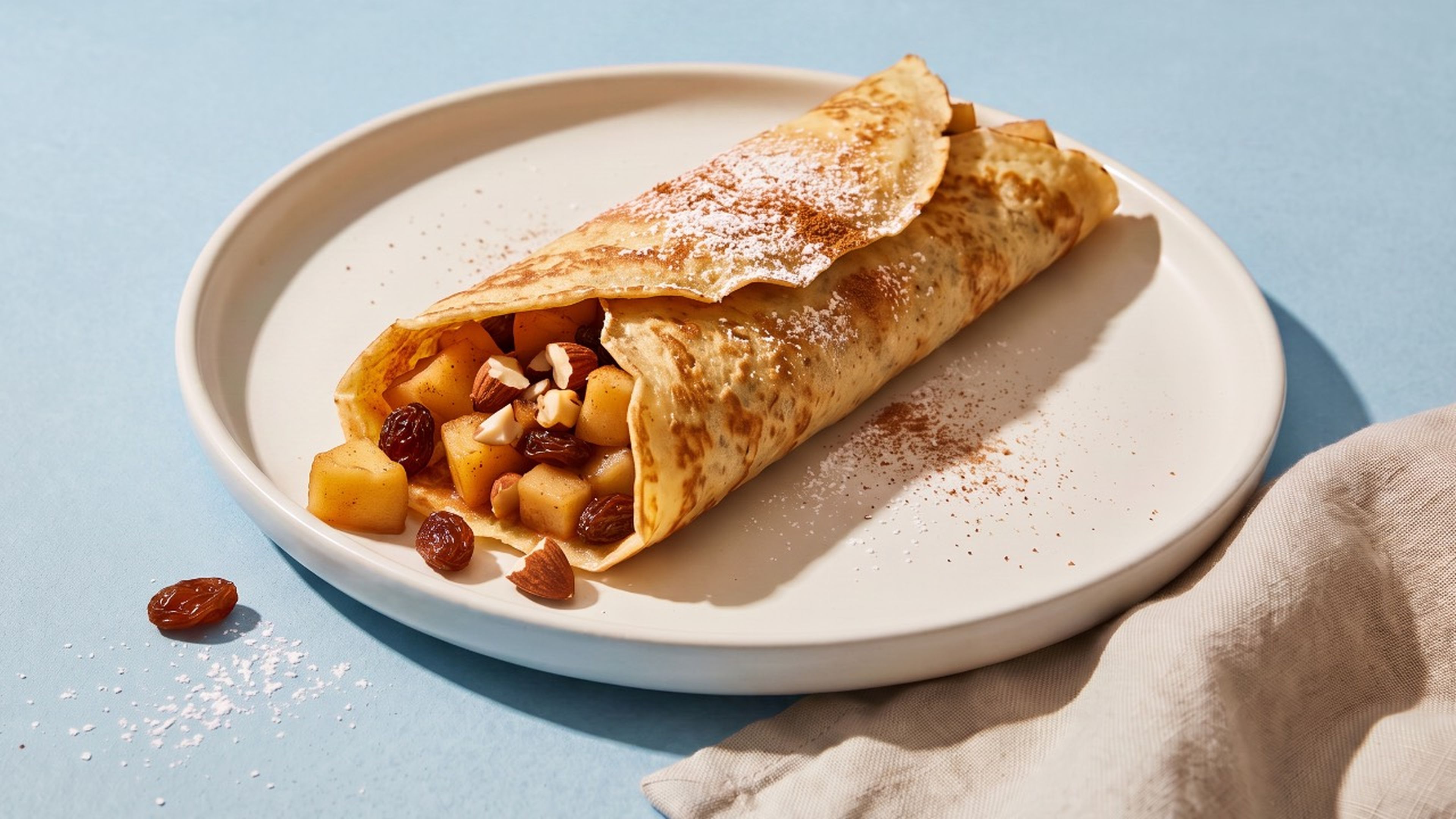 Apfelstrudel-Pfannkuchen: süßes  Dessert