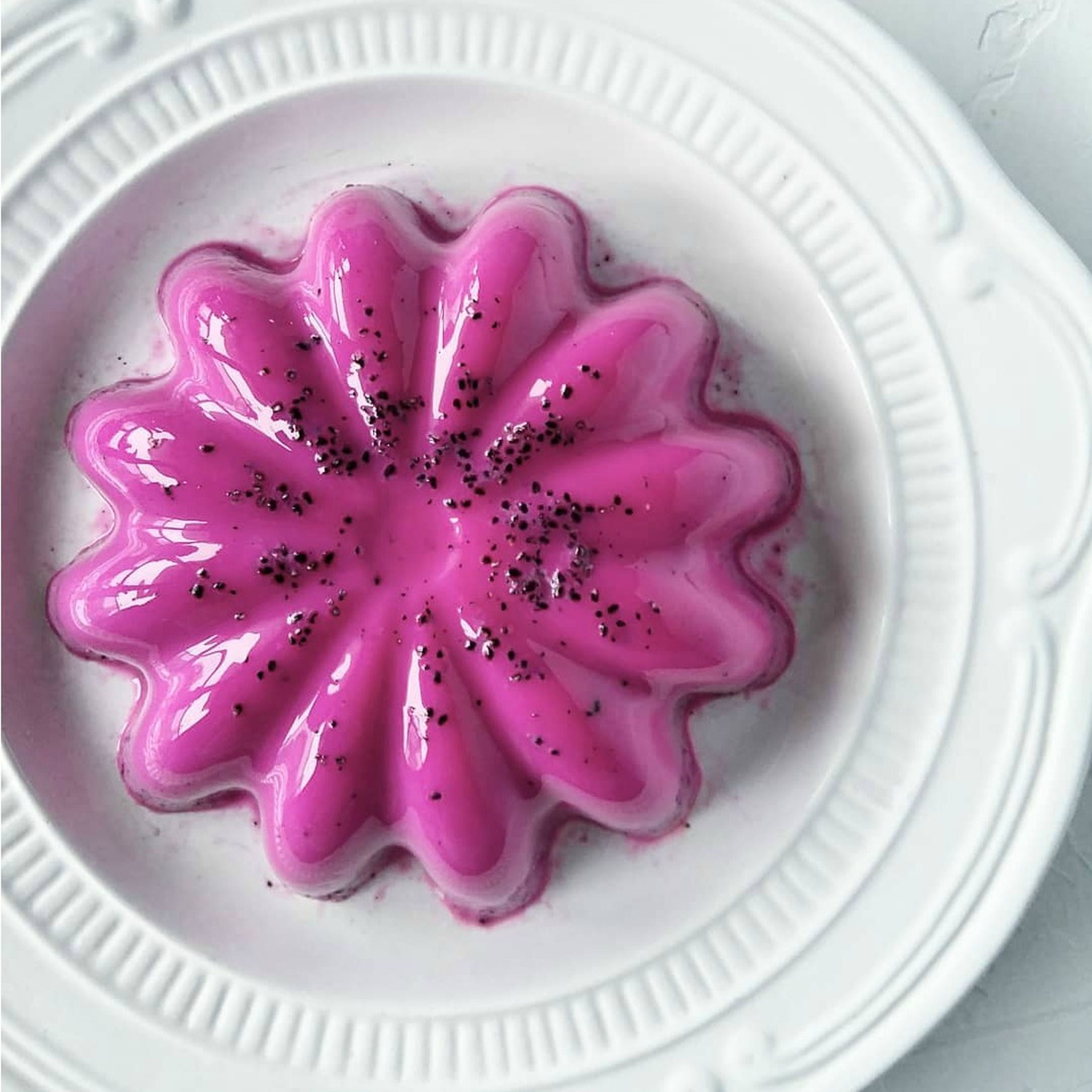 Dragon fruit and coconut milk jelly