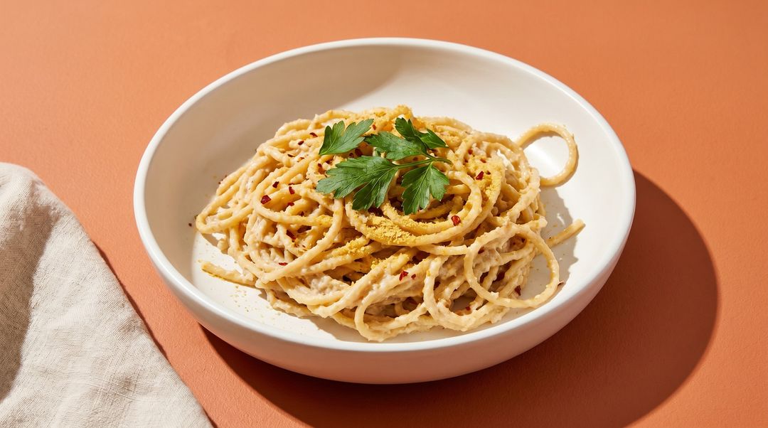 Sonnige Tage brauchen eine vegane Pasta al limone