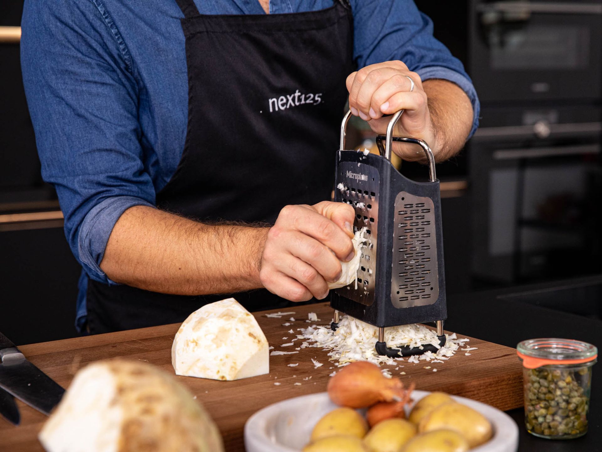 Steak with celery root rösti and kimchi butter Recipe Kitchen Stories