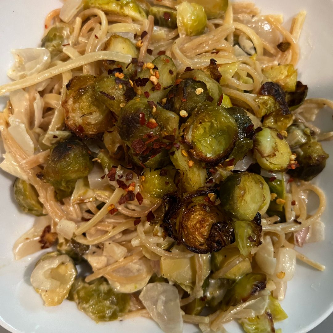 Caramelised Sprout with White Wine & Truffle Pasta