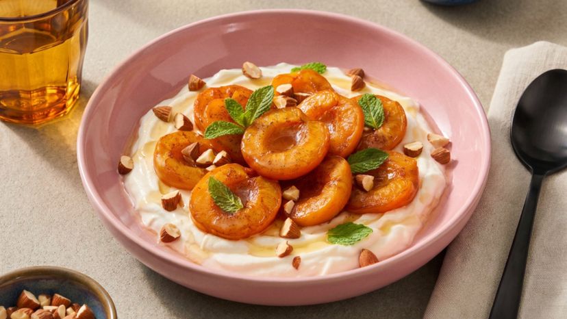 Schnelles Dessert: karamellisierte Aprikosen aus der Heißluftfritteuse