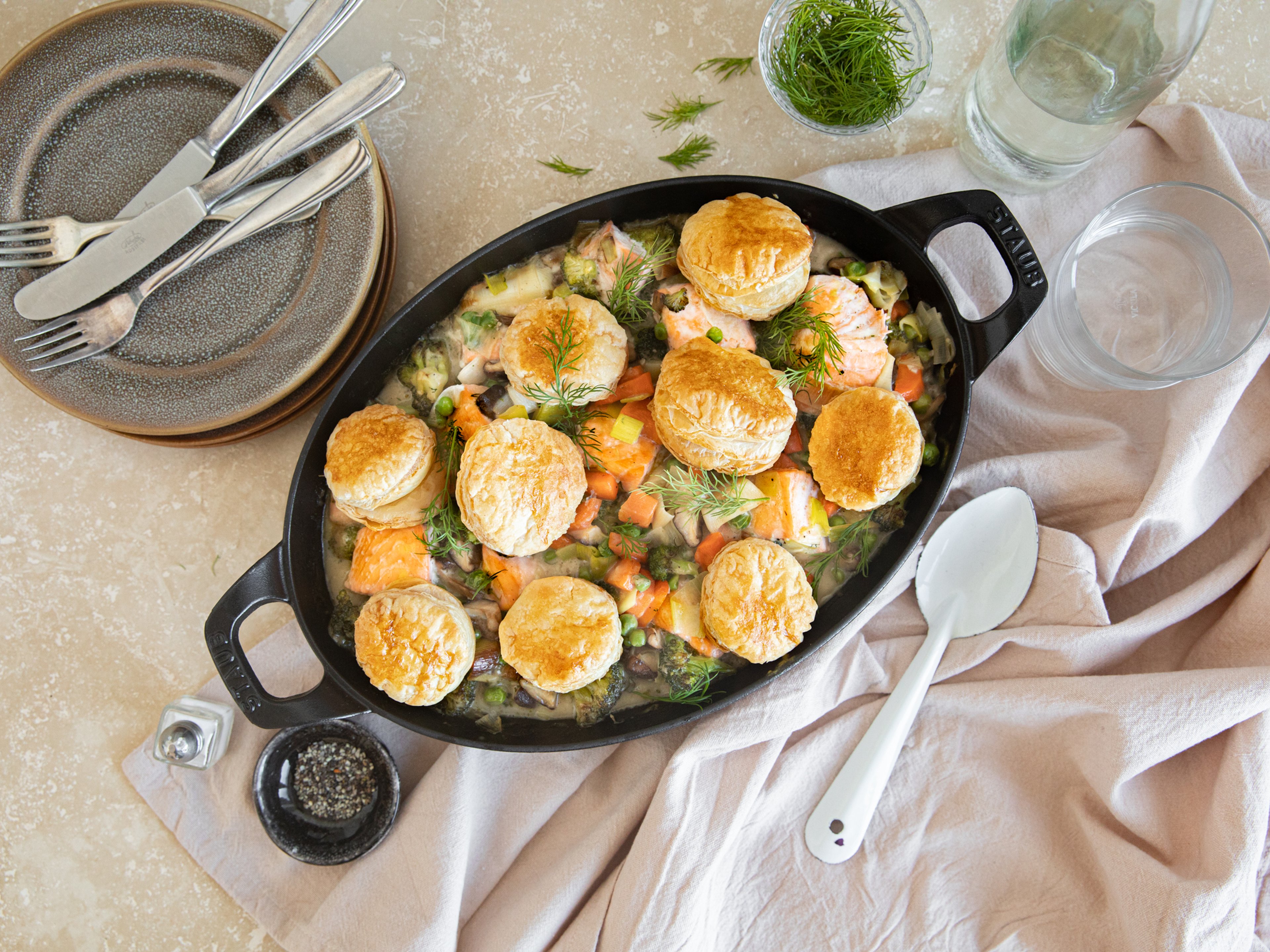 Salmon pot pie