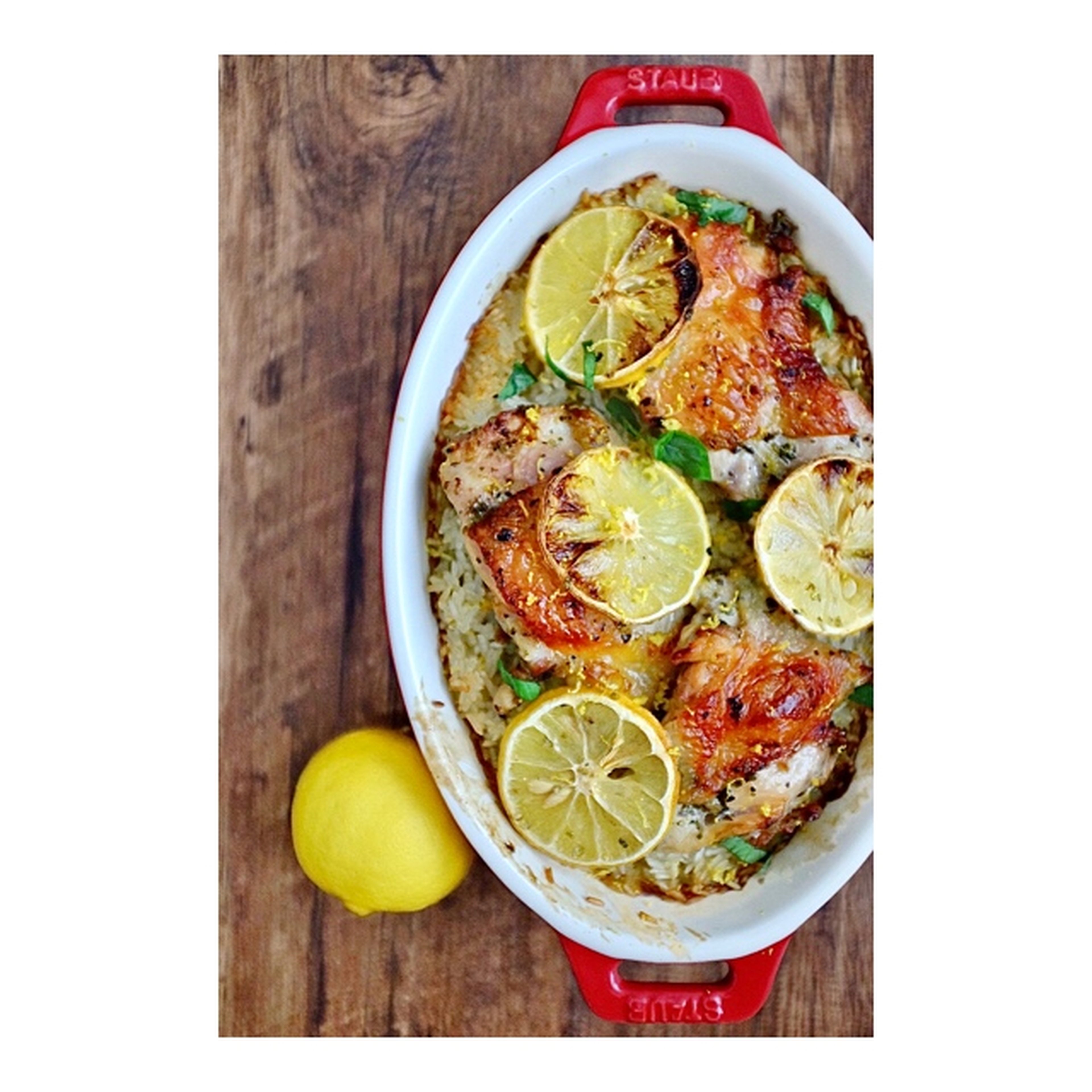 Lemon Crispy Chicken Baked Rice