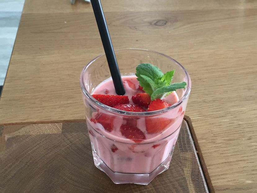 Strawberry and watermelon milkshake