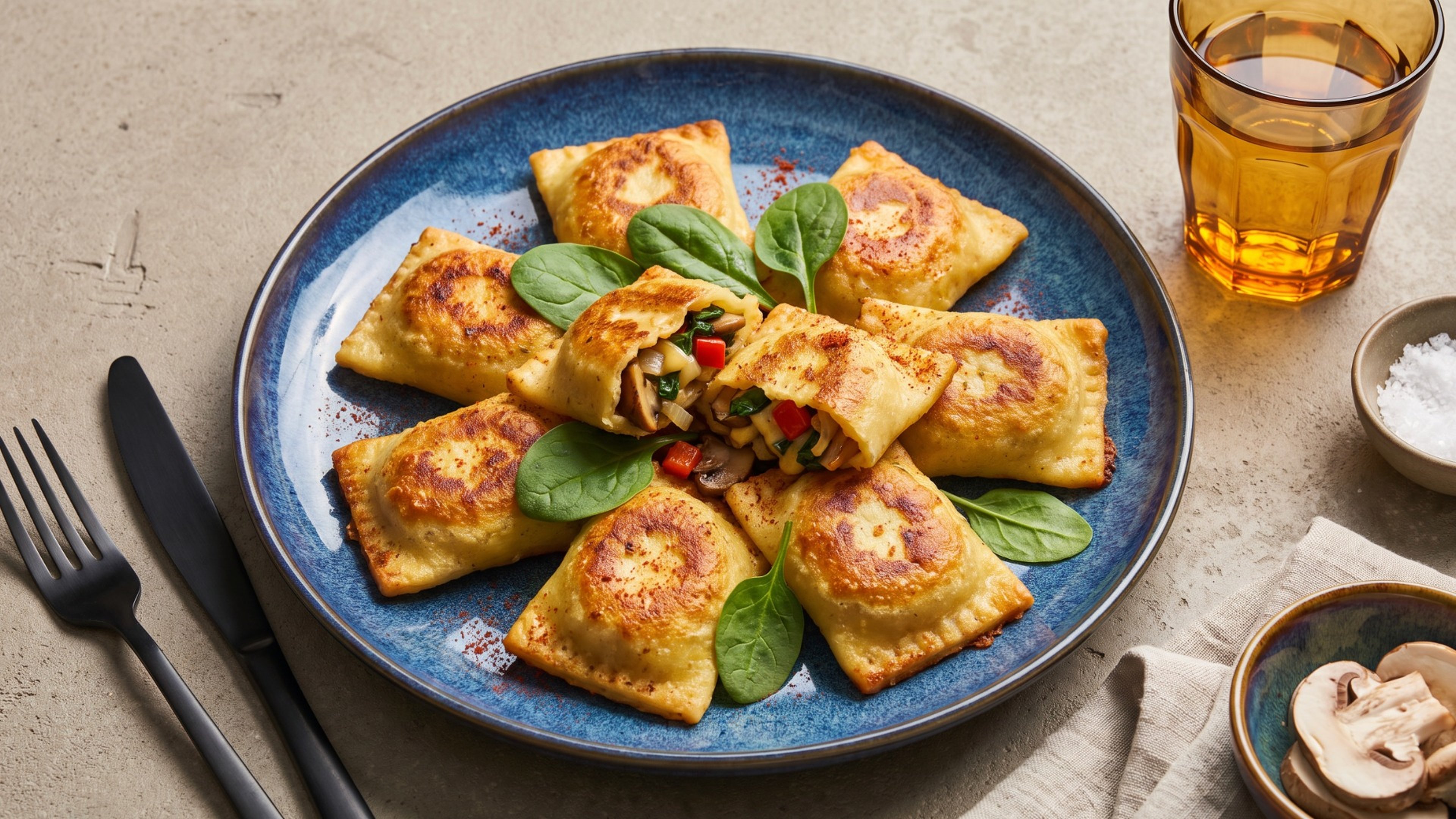 Vegane Kartoffeltaschen mit herzhafter Gemüsefüllung