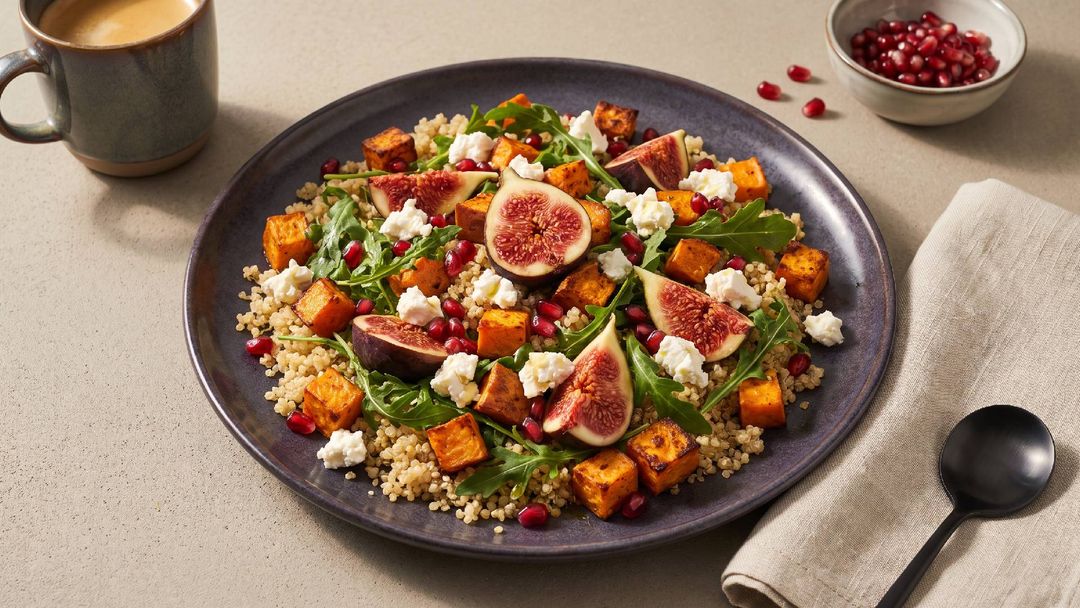 Feigensalat mit Süßkartoffel und Feta