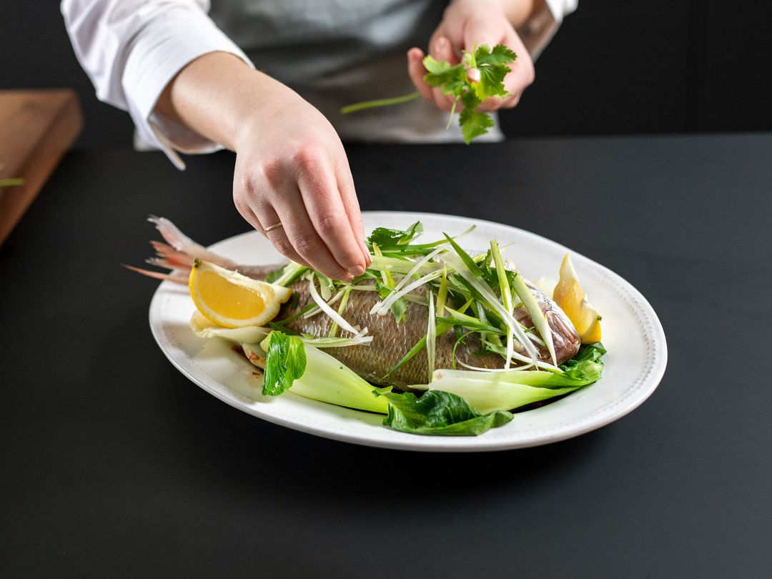 Steamed fish with bok choy Recipe Kitchen Stories