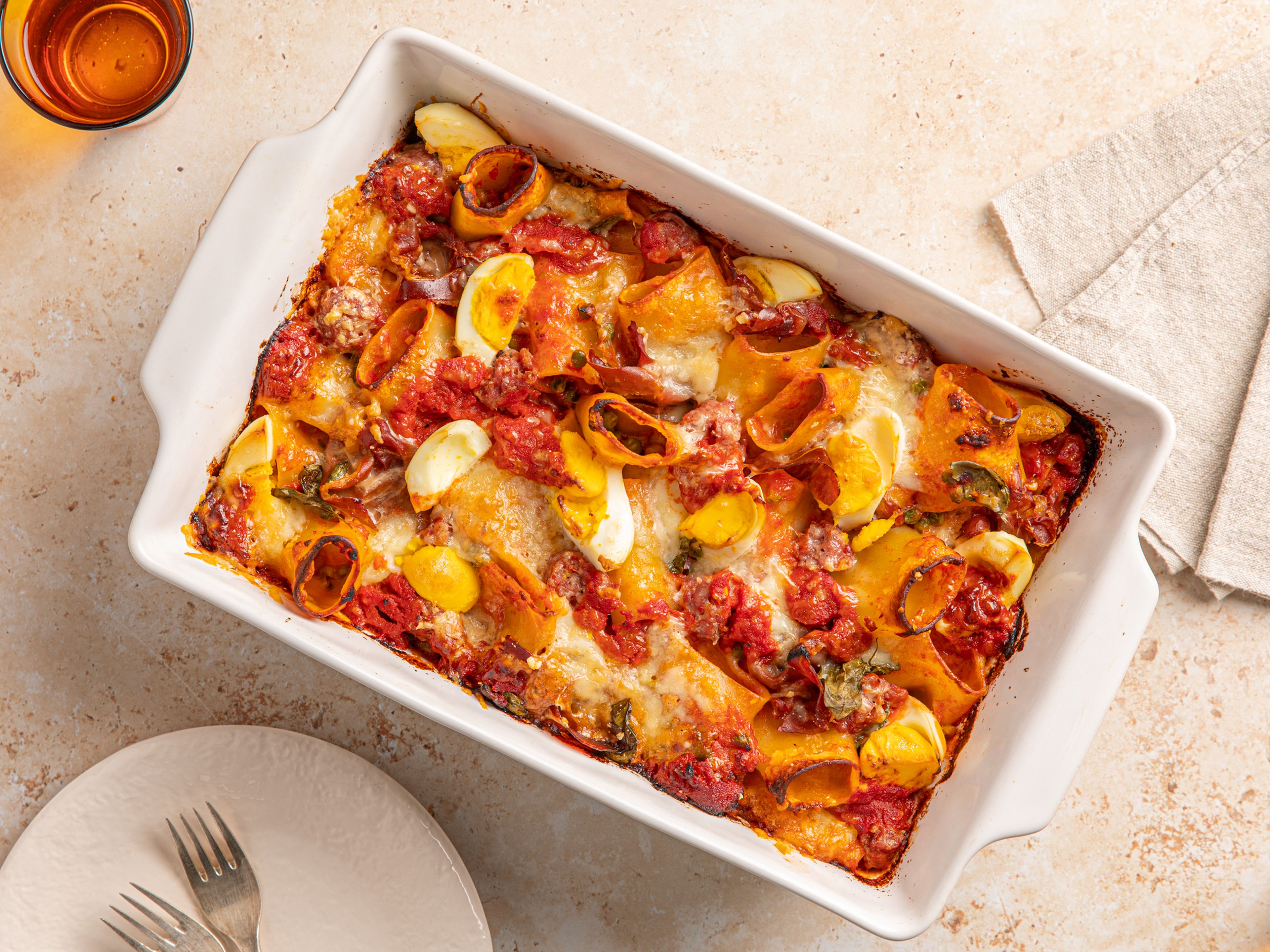 Christian makes pasta al forno (Italian pasta bake)