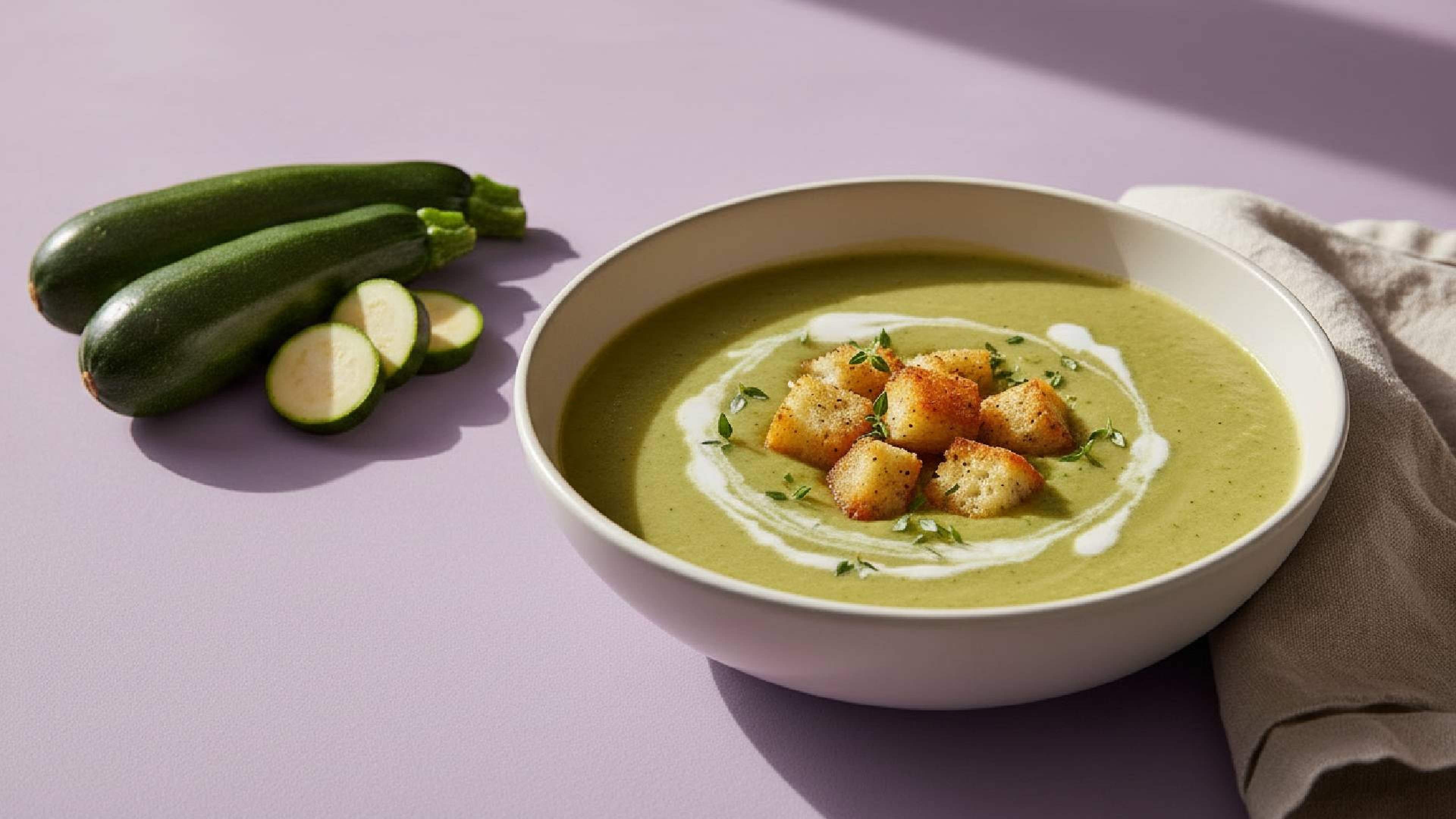 Zucchini-Kokos-Suppe mit feiner Schärfe