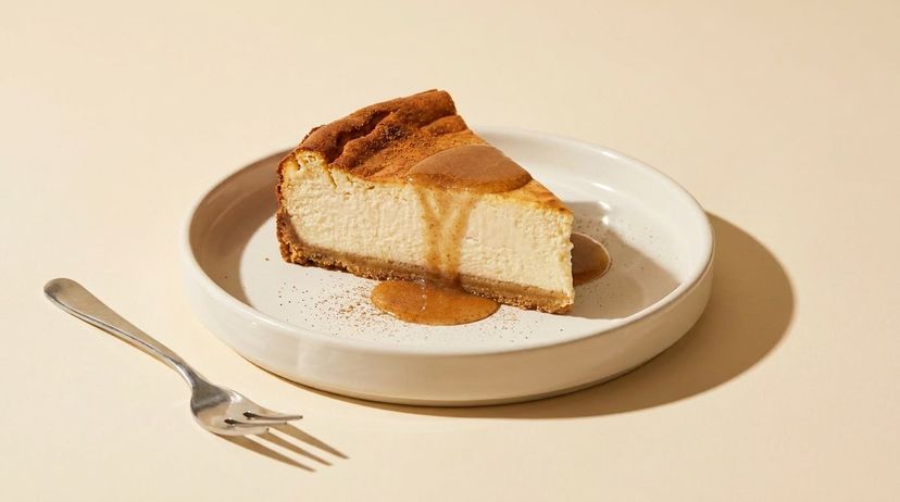 Hast du schon mal einen Käsekuchen mit Zimt und Zucker gebacken?