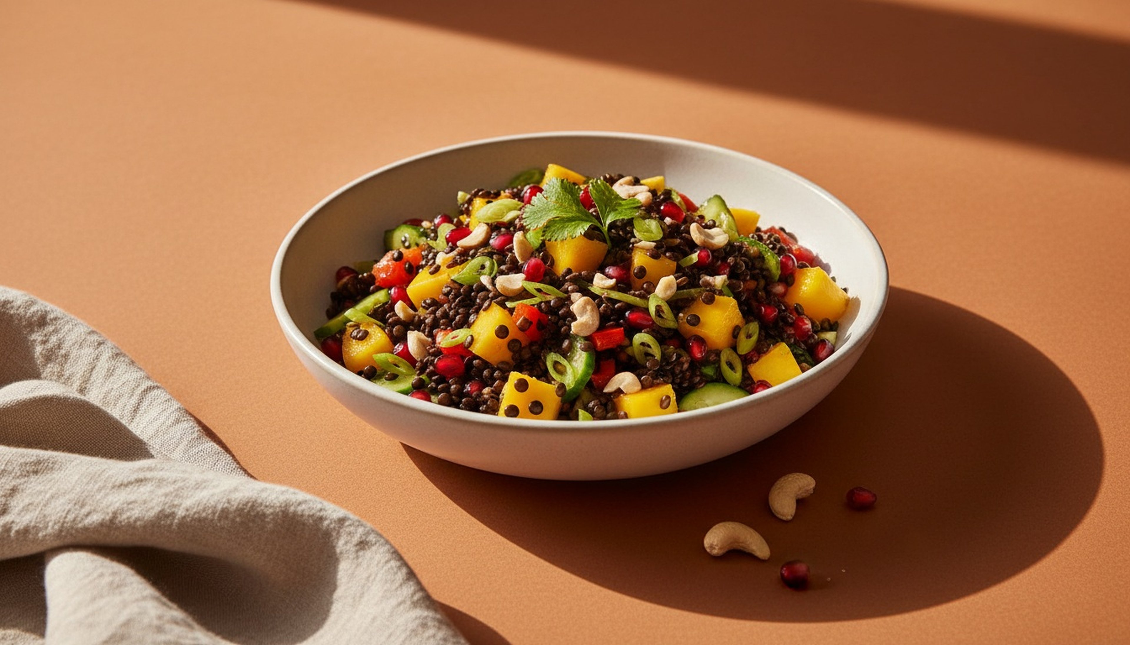 Dieser frische Linsen-Mangosalat ist genau das Richtige an warmen Tagen