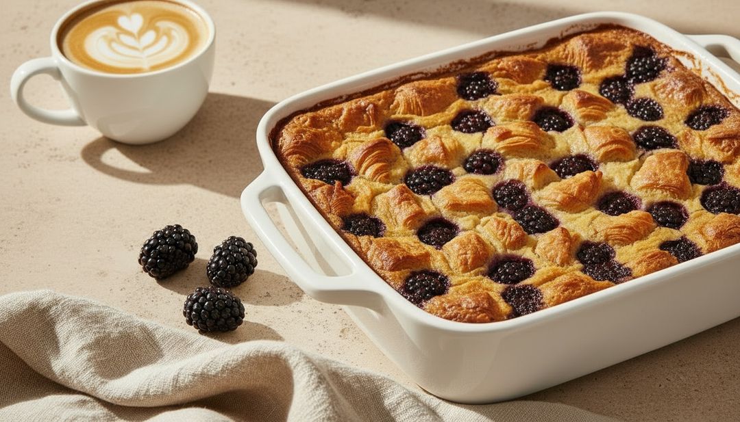 Auflaufidee für deinen nächsten Brunch: Croissants treffen auf Brombeeren