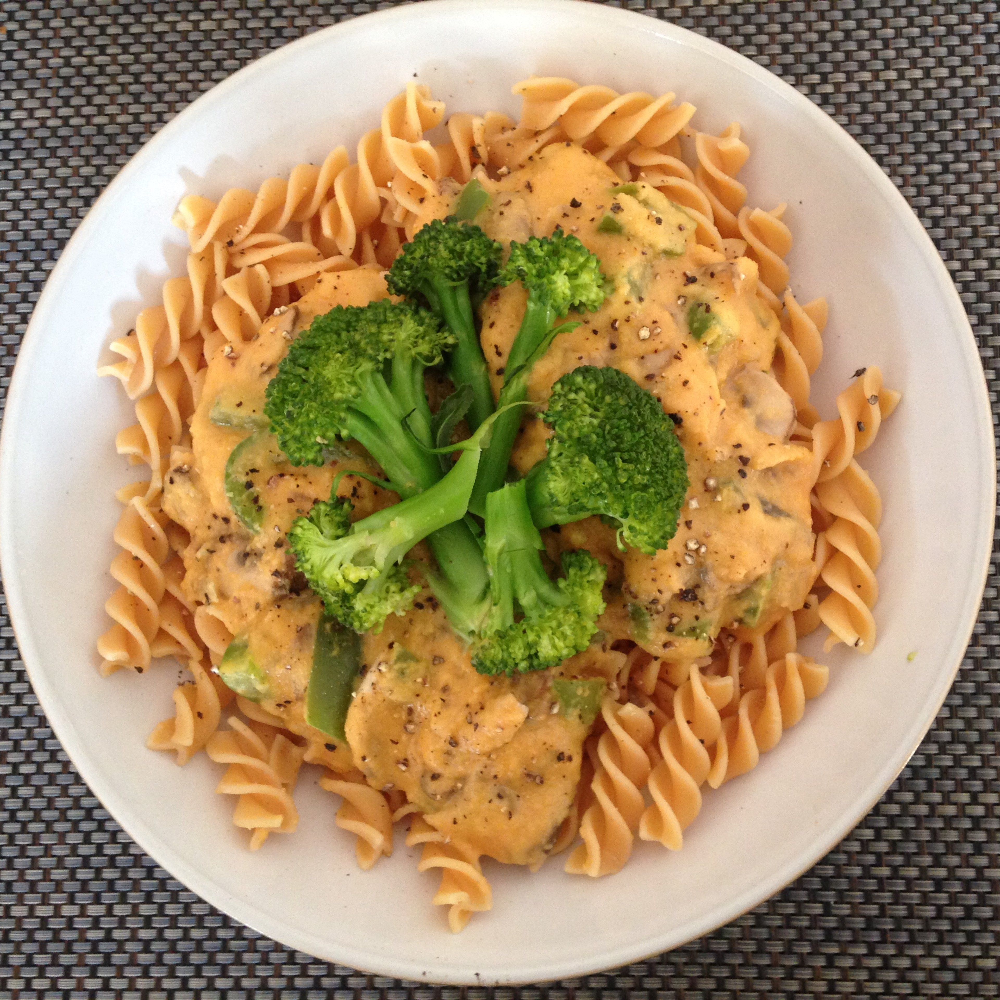 Vegan Sweet Potato and Mushroom Fusilli