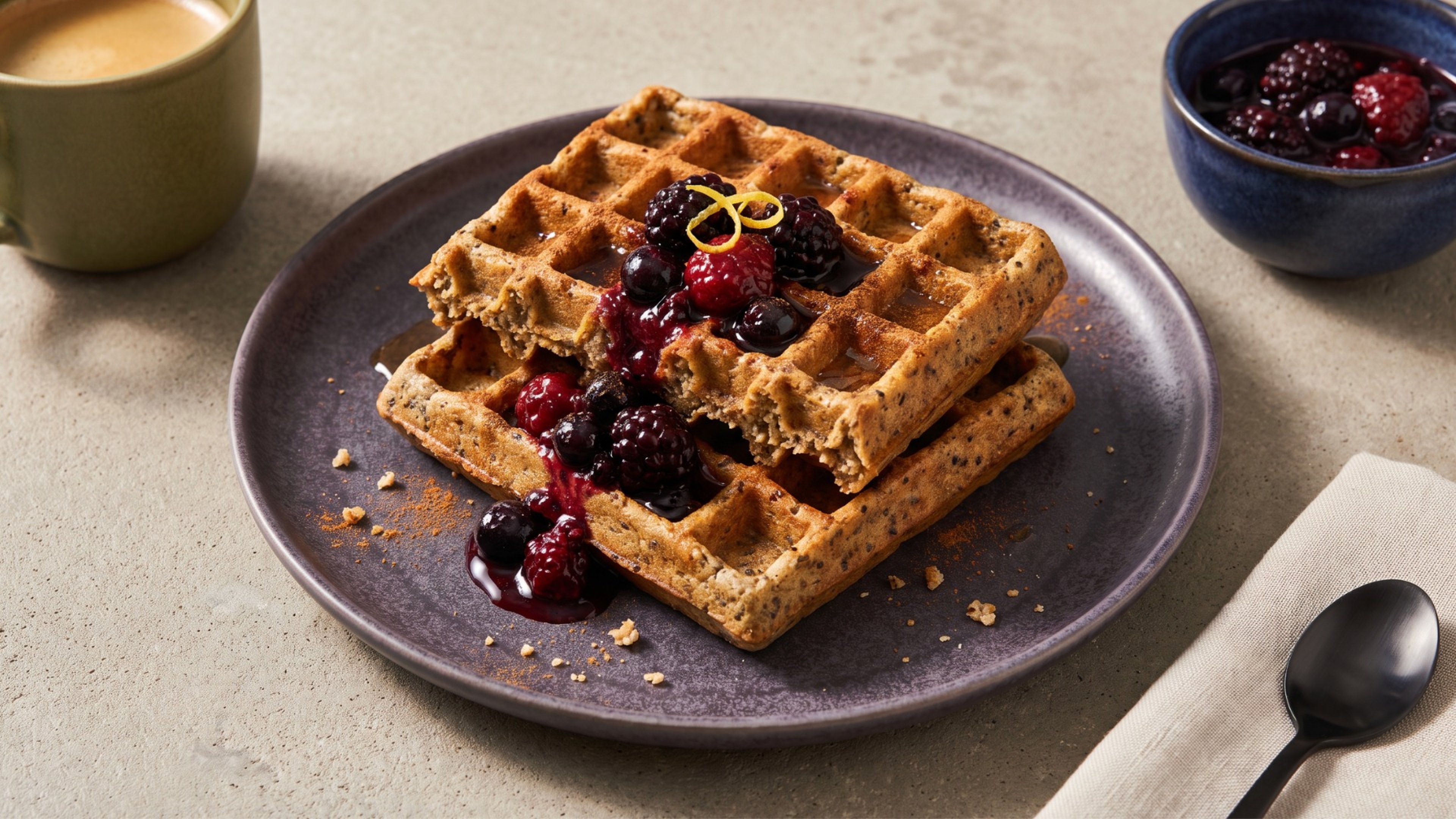 Vegane Chia-Waffeln für ein knuspriges Frühstück backen