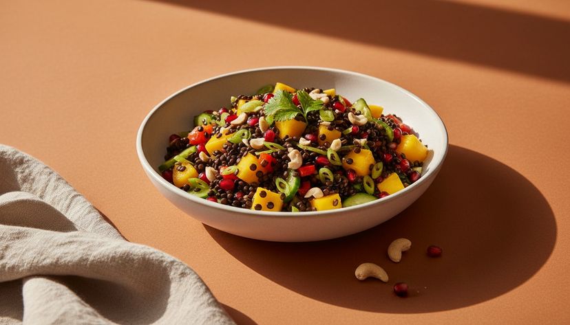 Dieser frische Linsen-Mangosalat ist genau das Richtige an warmen Tagen