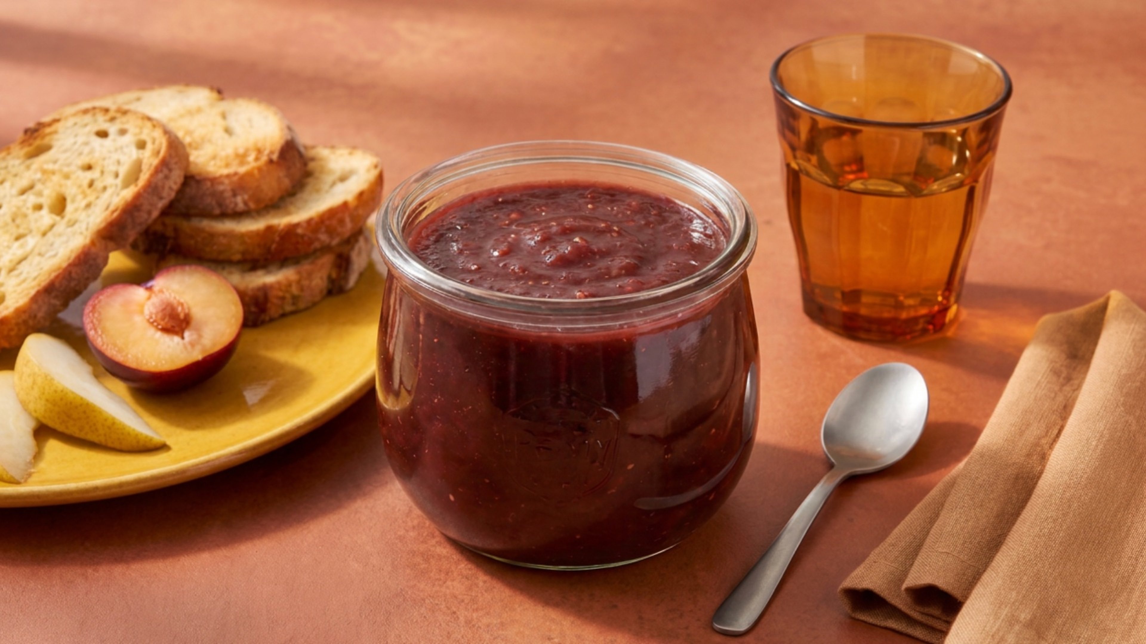 Hausgemachtes Pflaumen-Birnen-Chutney mit Ingwer