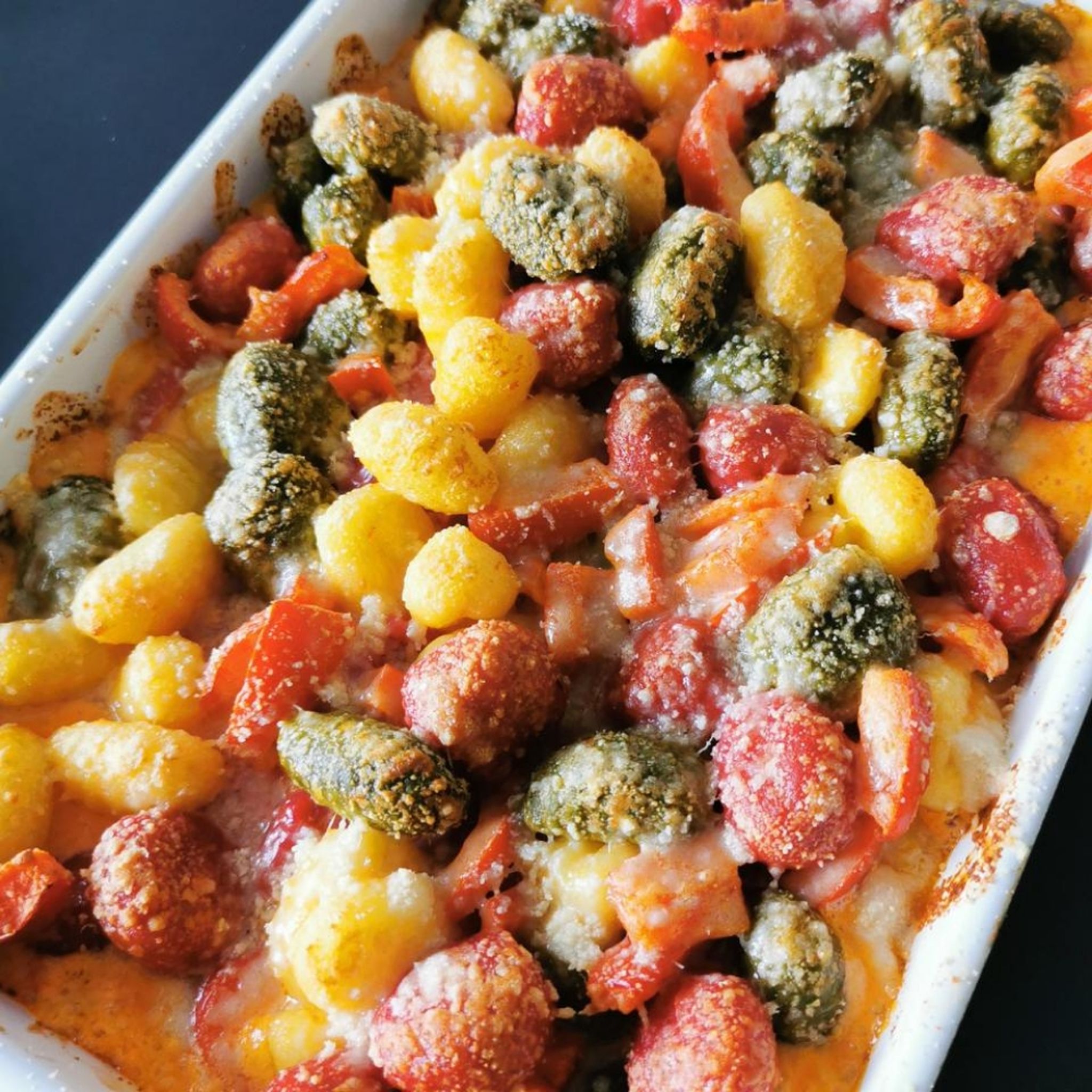 Gnocchi- Paprika- Hähnchen Auflauf