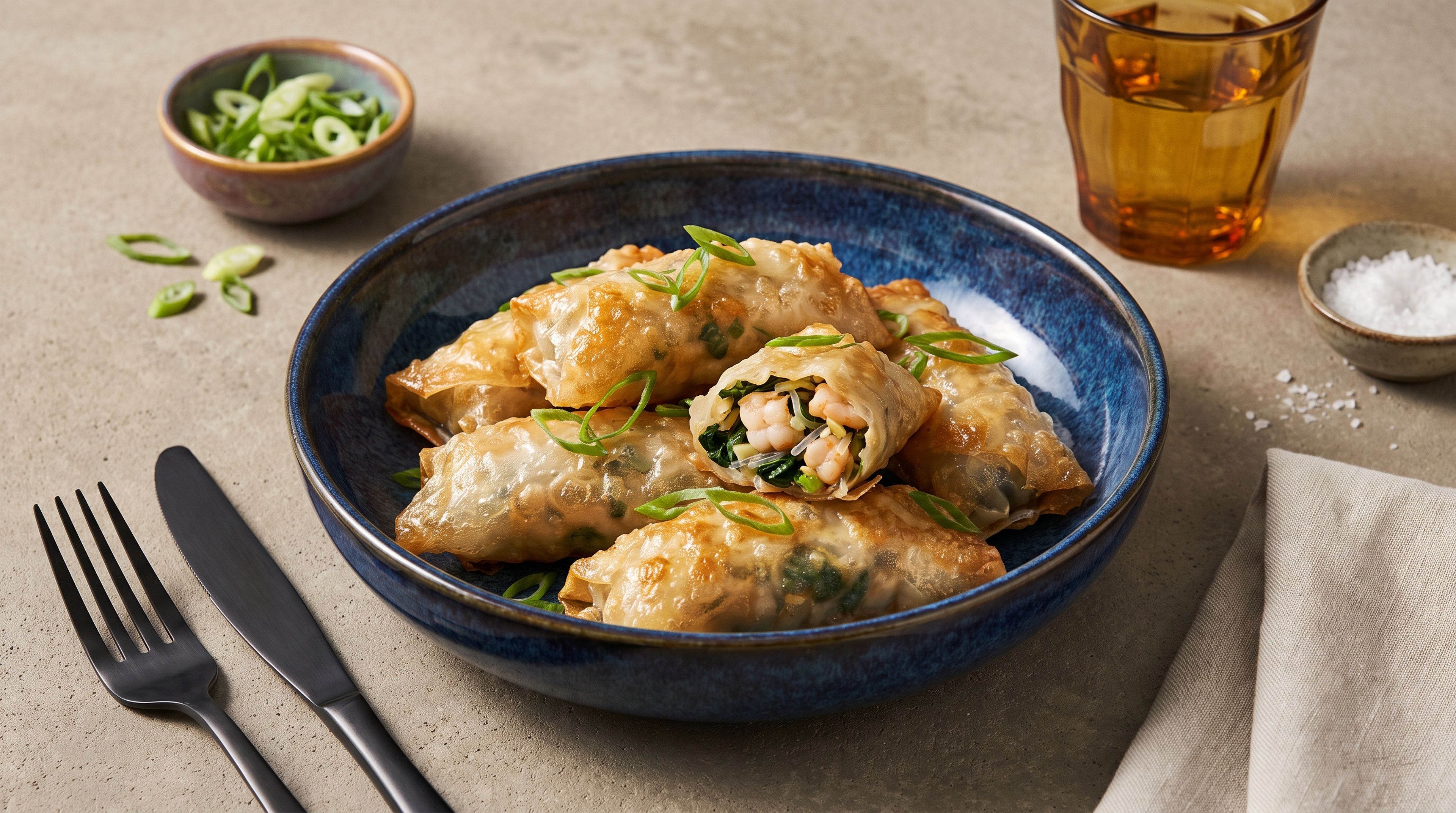 Knusprige Reispapier-Dumplings mit saftiger Garnelenfüllung