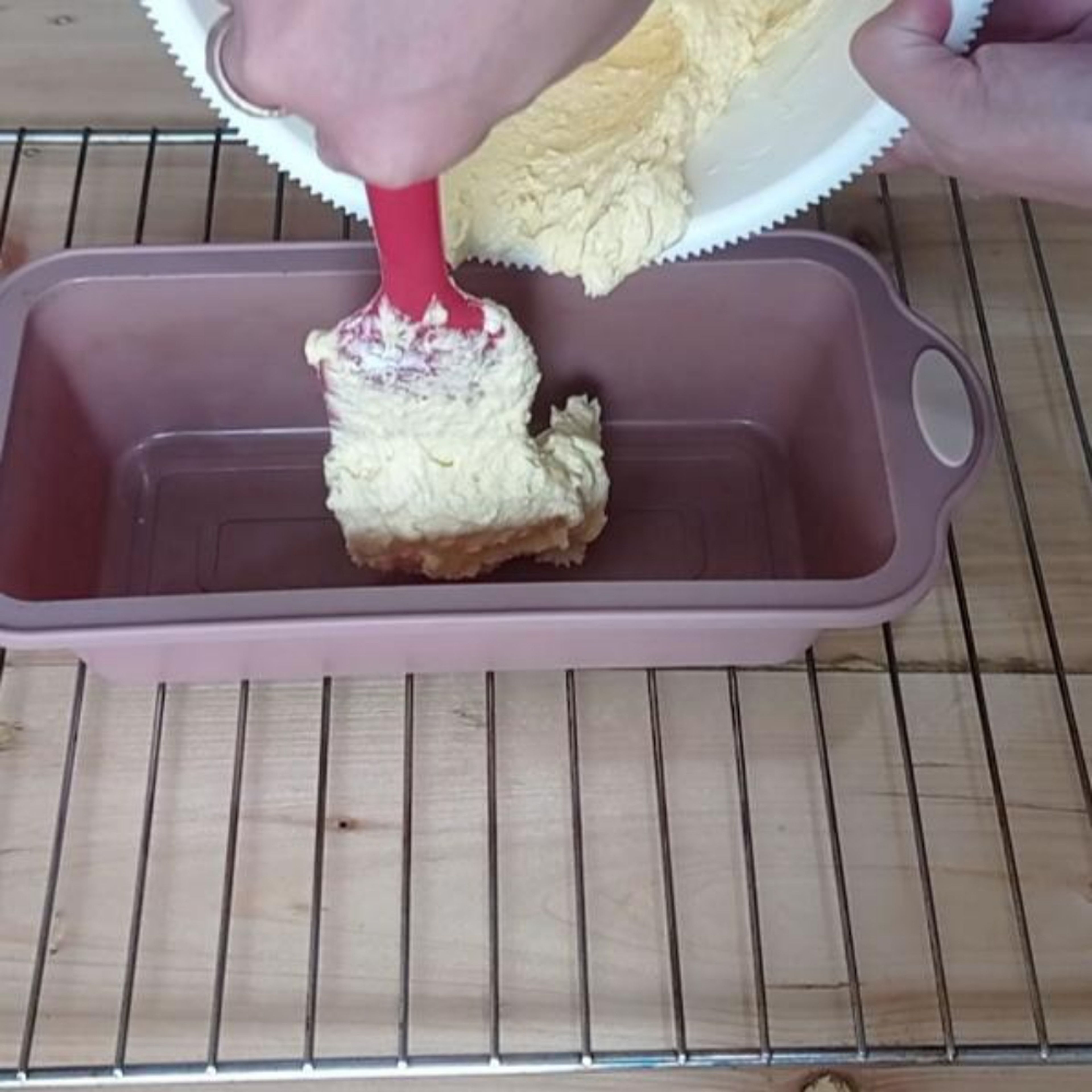 Pour the batter into 23x11x5 cm or 9x5x3 inches silicone loaf pan and bake for 45-50 minutes. (depends on your oven). Check using toothpick inserted in the middle of the cake, if comes out clean means your cake already done.