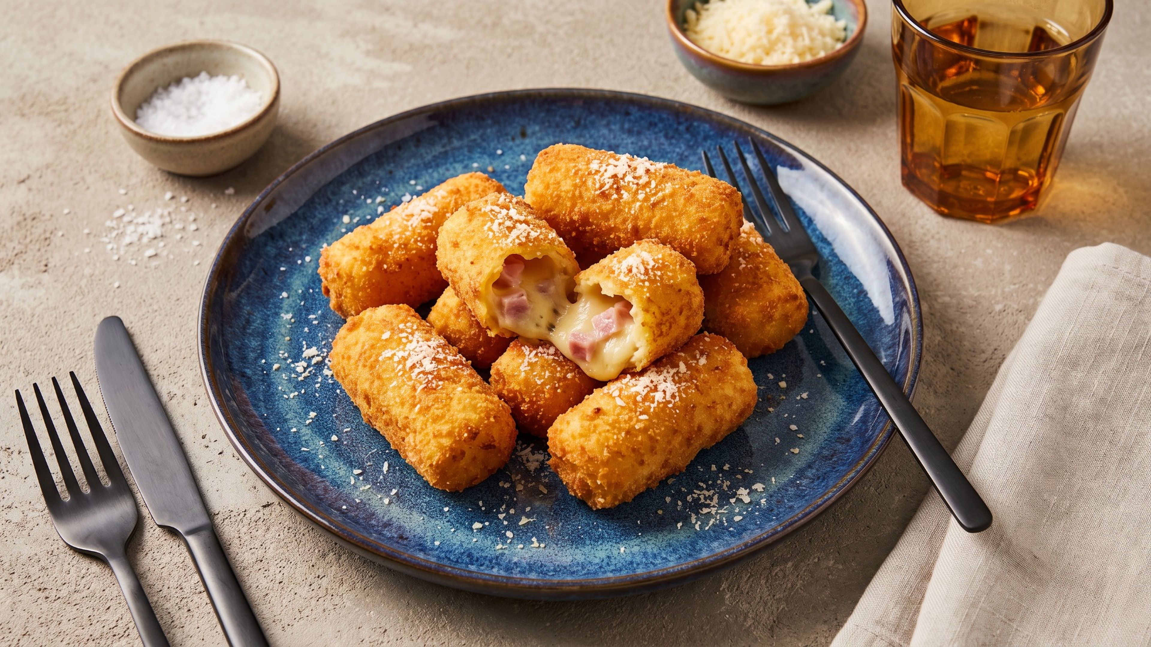 Cremige Schinken-Käse-Kroketten aus der Heißluftfritteuse