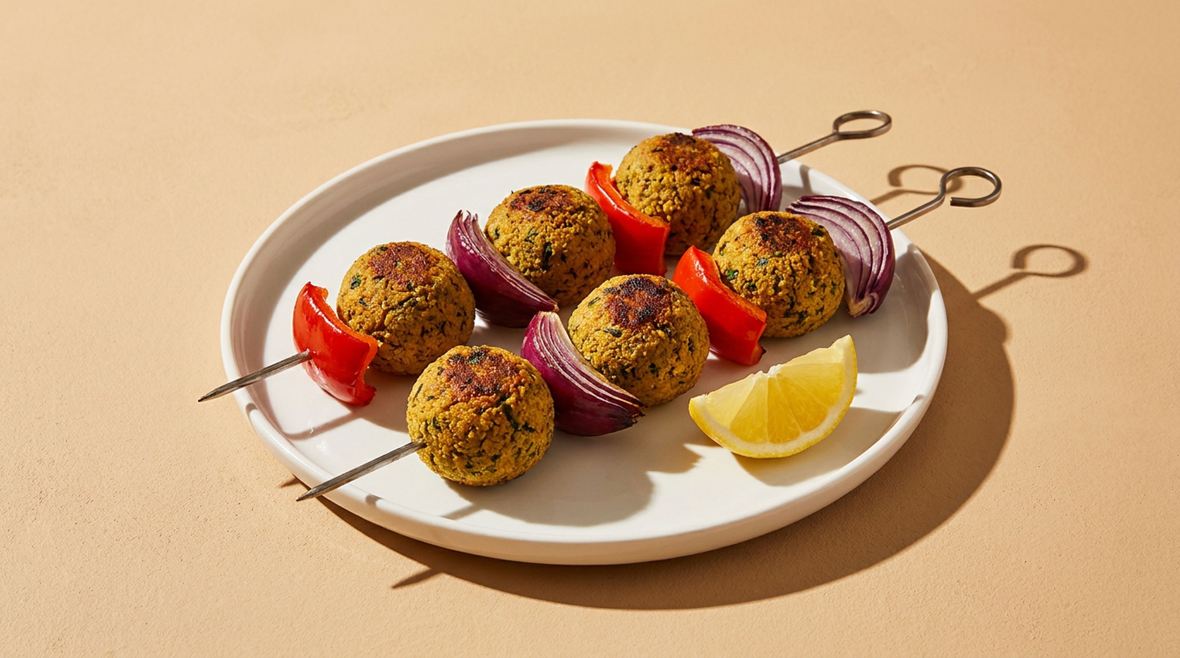 Knusprige Falafel vom Rost: So machst du leckere vegetarische Grillspieße mit Gemüse