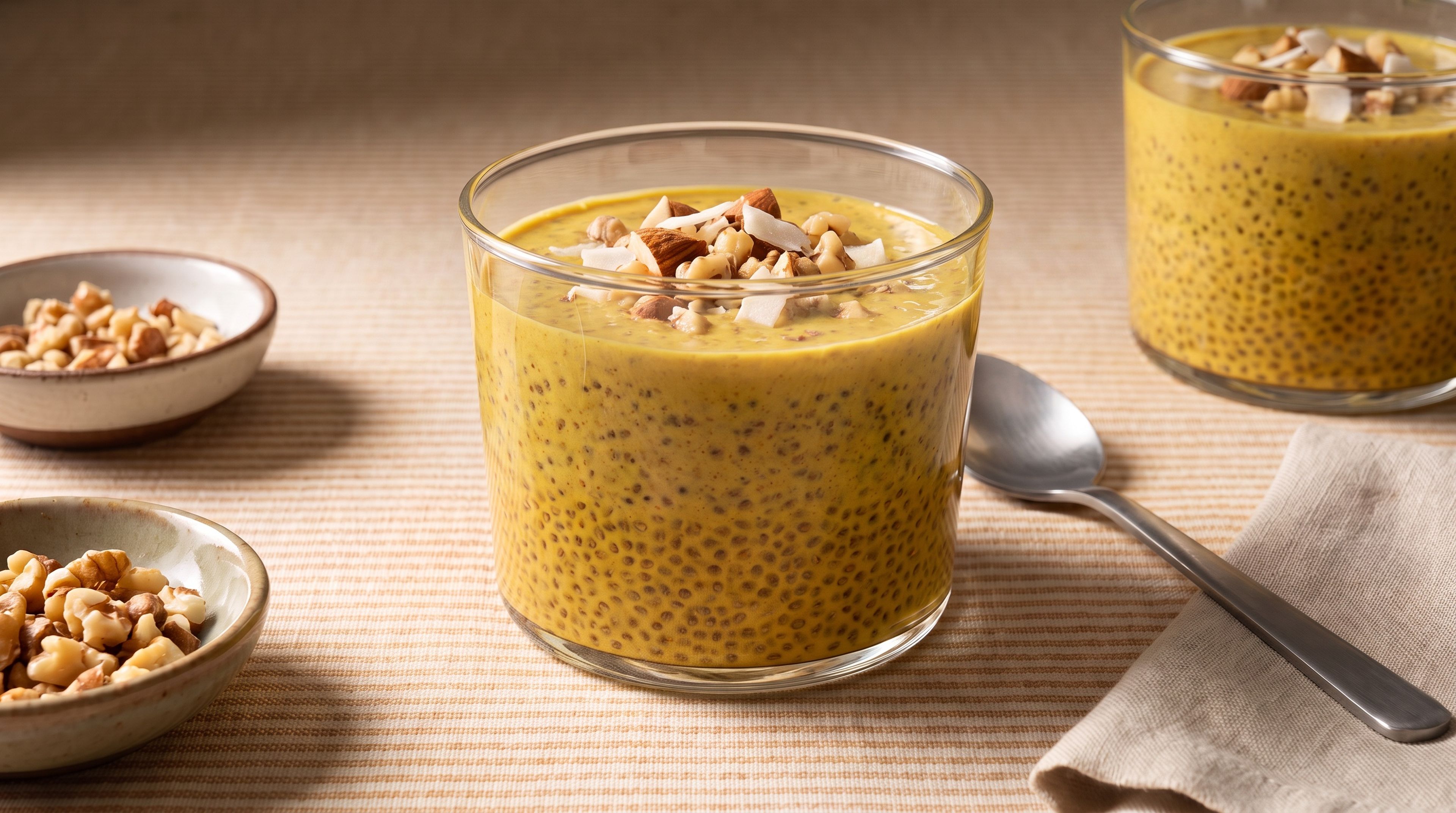 Goldene Milch als Chia-Pudding: Ein cremiges Frühstück