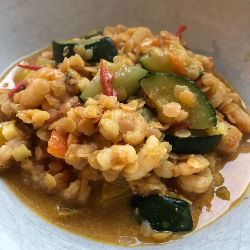 Rote Linsen Shrimp Curry
