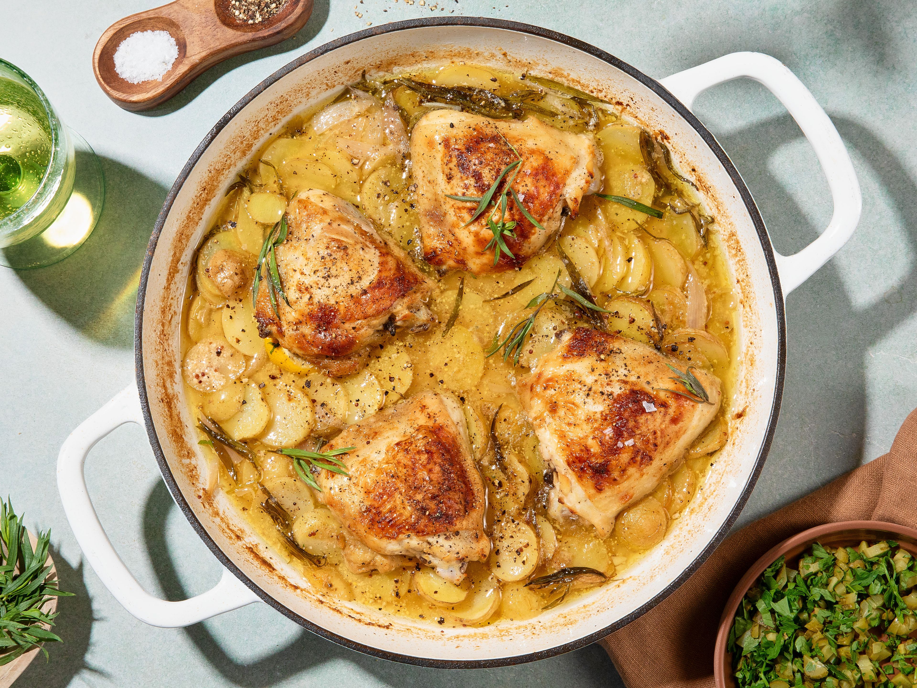 Buttermilk and tarragon chicken with potatoes