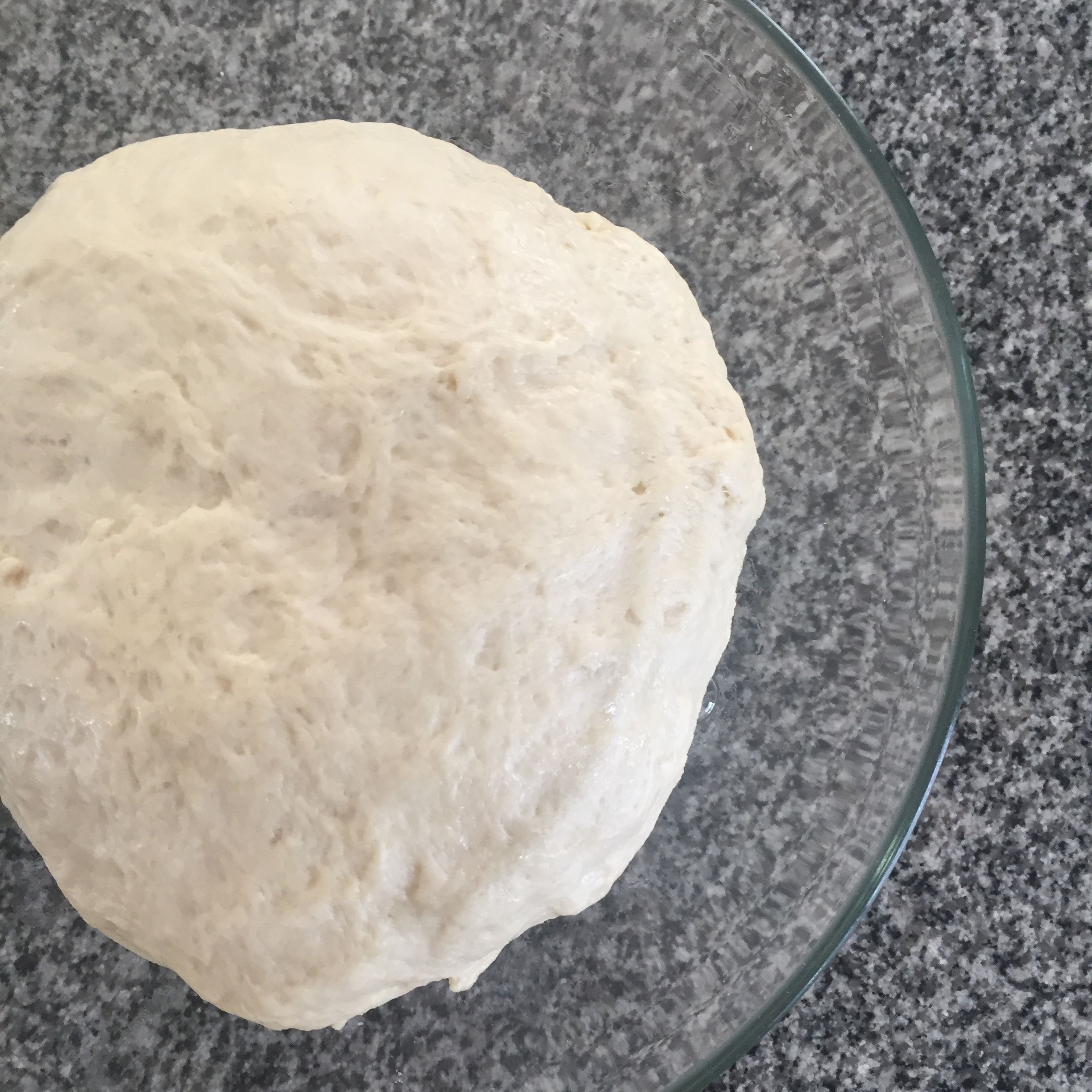 after thirty minutes, the dough should have risen to about double it’s size. Punch and knead for a few minutes, then set to rise for ten minutes.