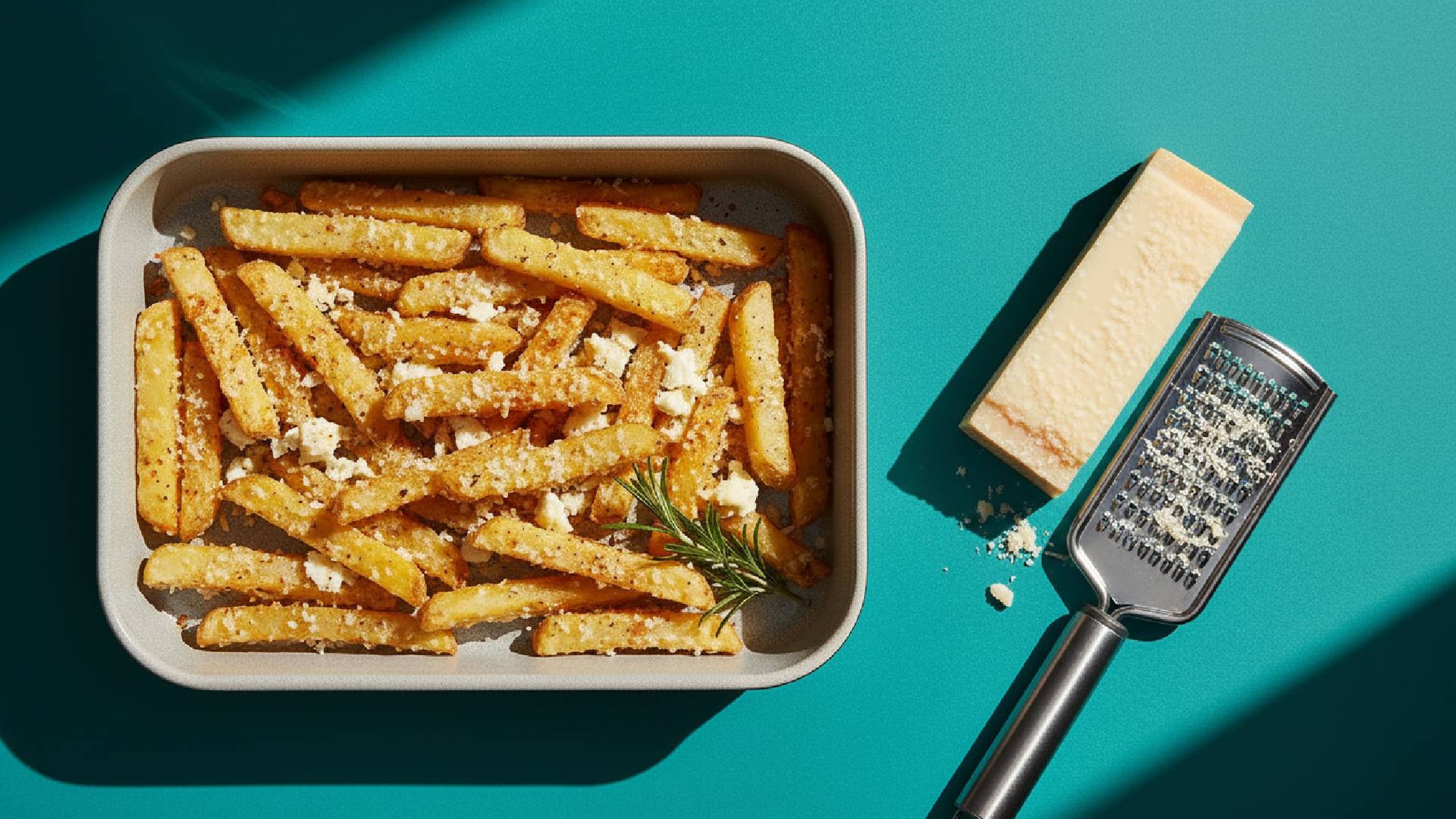 Selbst gemachte Parmesan-Pommes aus dem Ofen