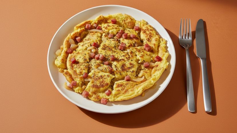 Herzhafter Kräuterschmarren mit Schinken und Käse