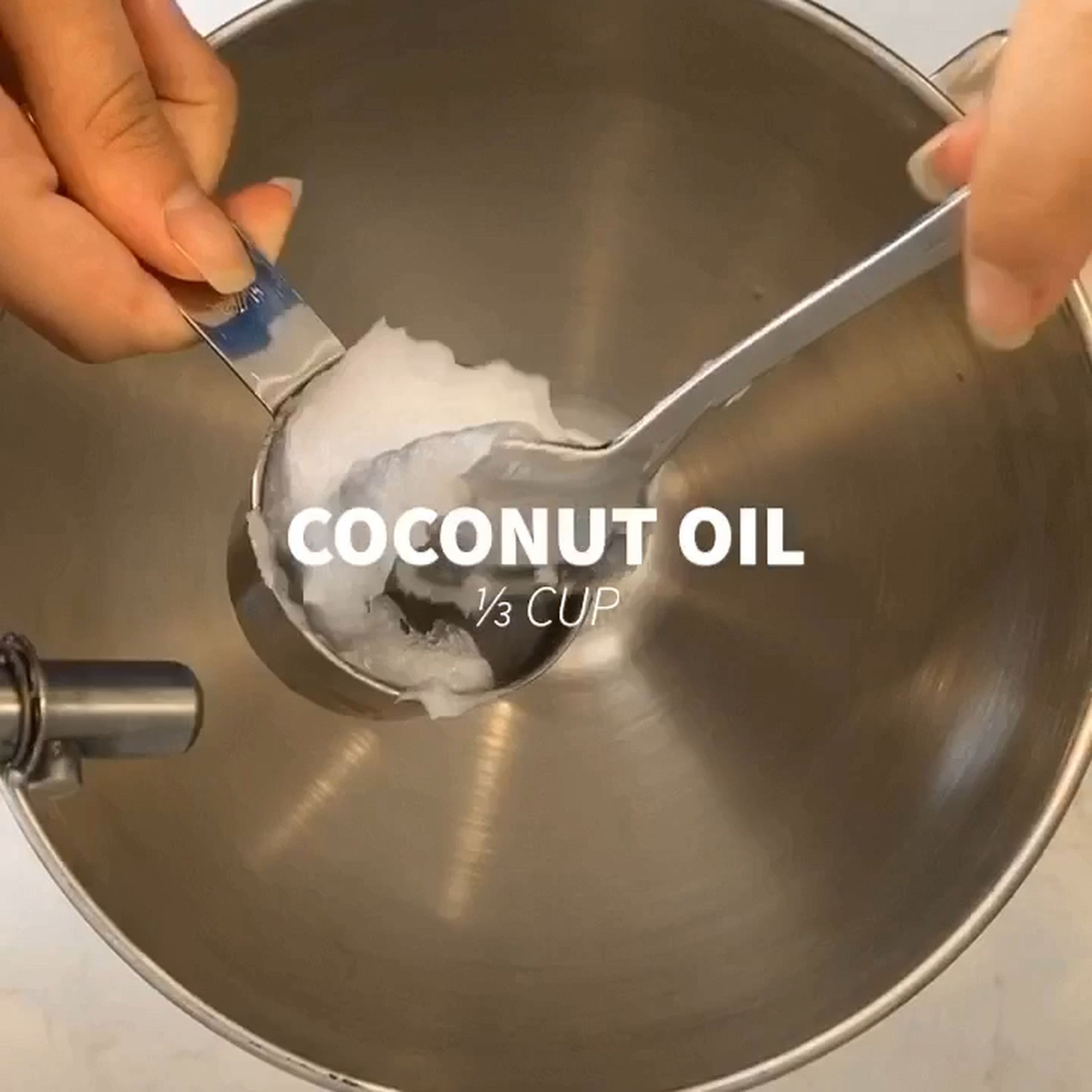 Add coconut oil to stand mixer