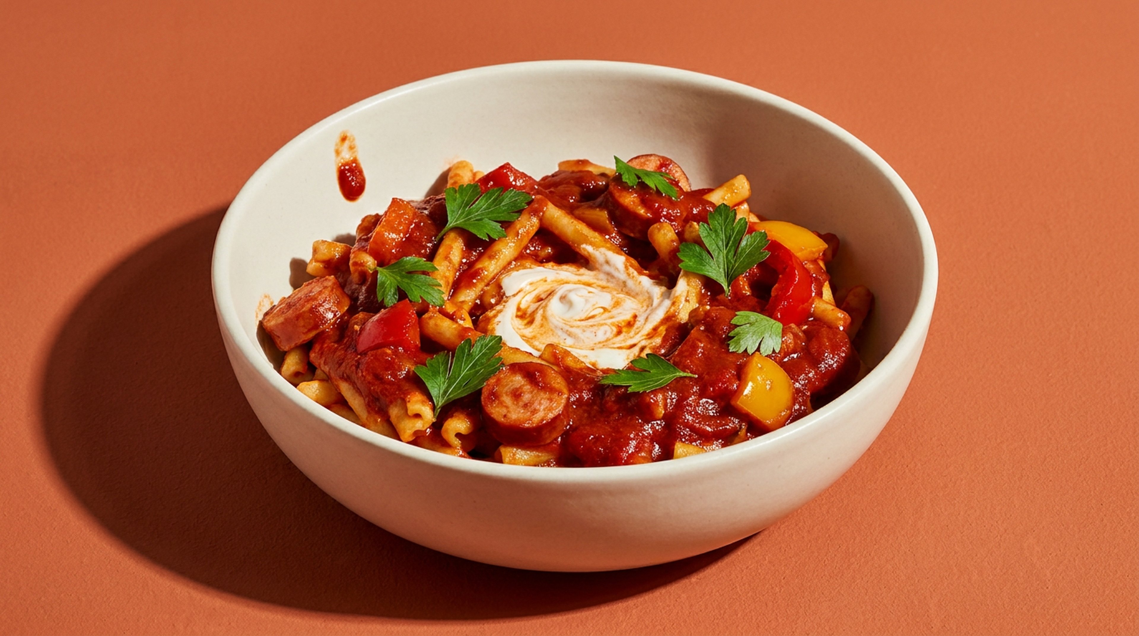 Herzhaftes Wurstgulasch mit Nudeln für die unkomplizierte Feierabendküche