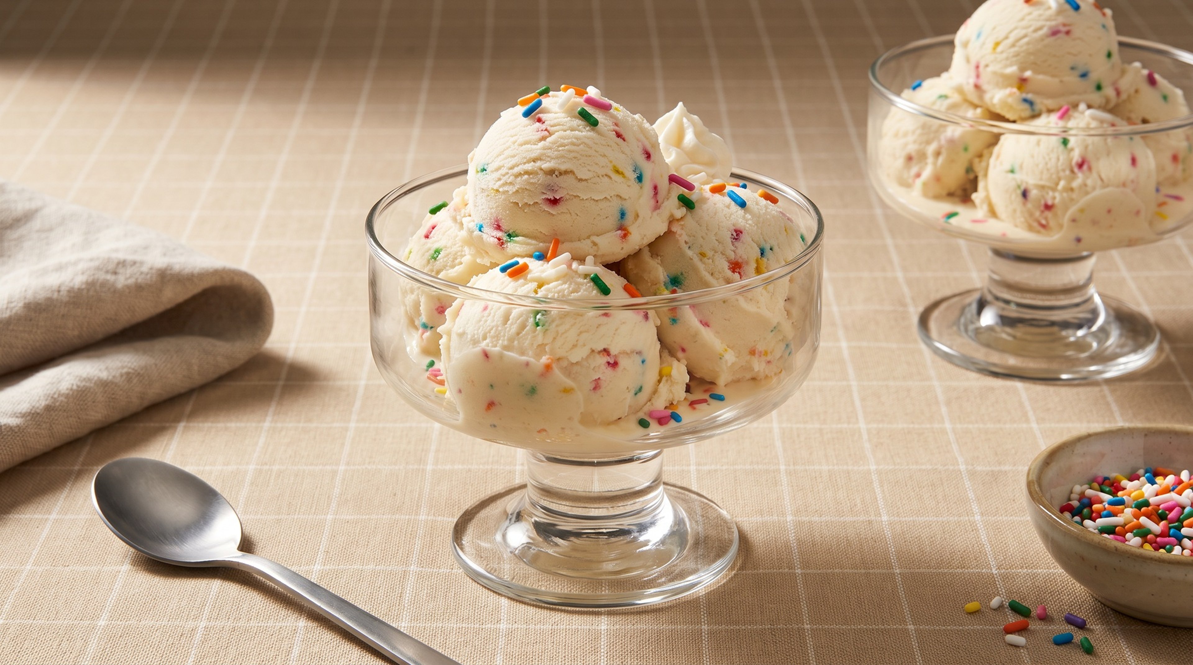 Buntes Funfetti-Eis macht aus jedem Nachttisch ein Fest