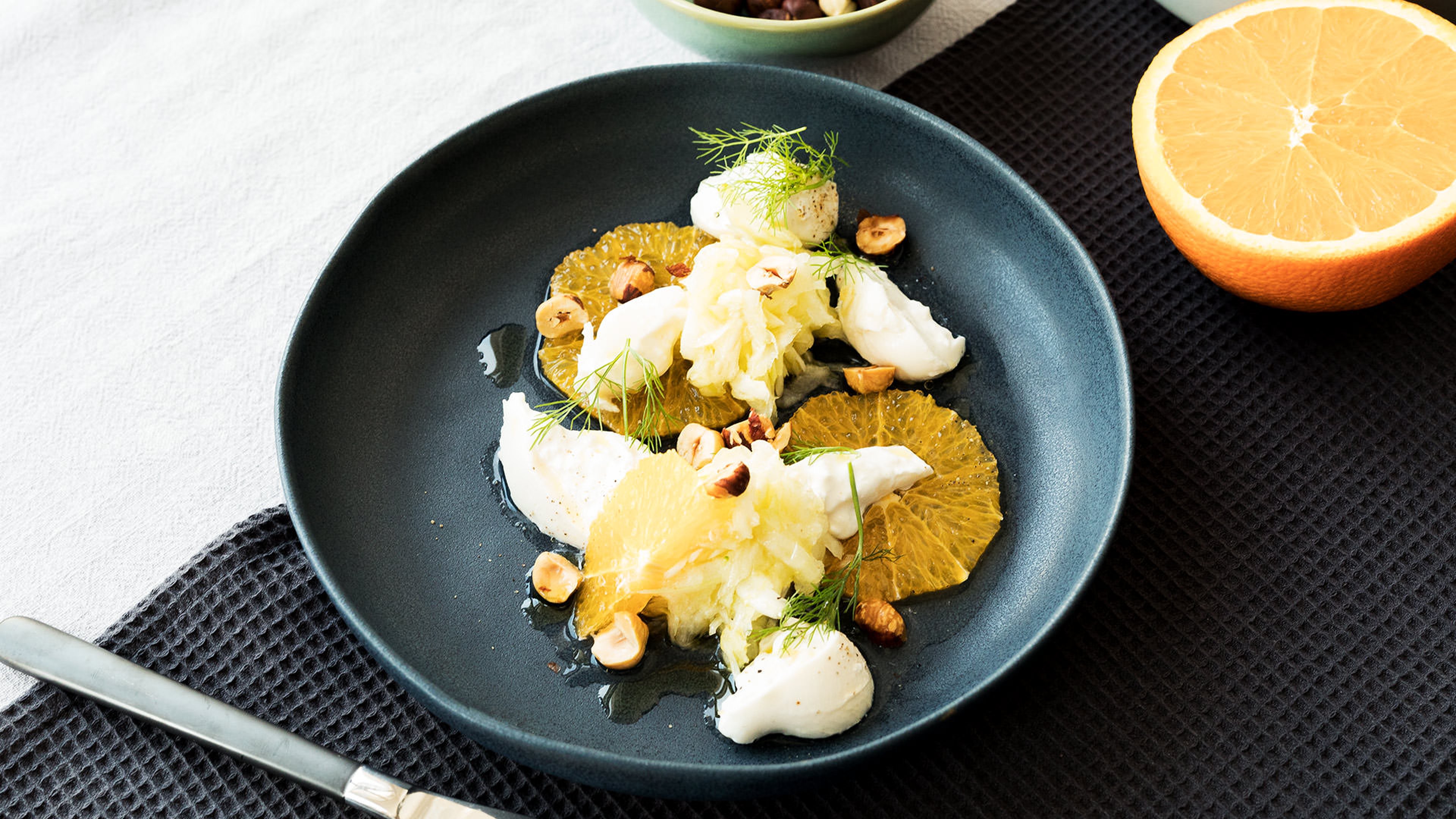 Fenchel-Orangen-Salat mit Burrata