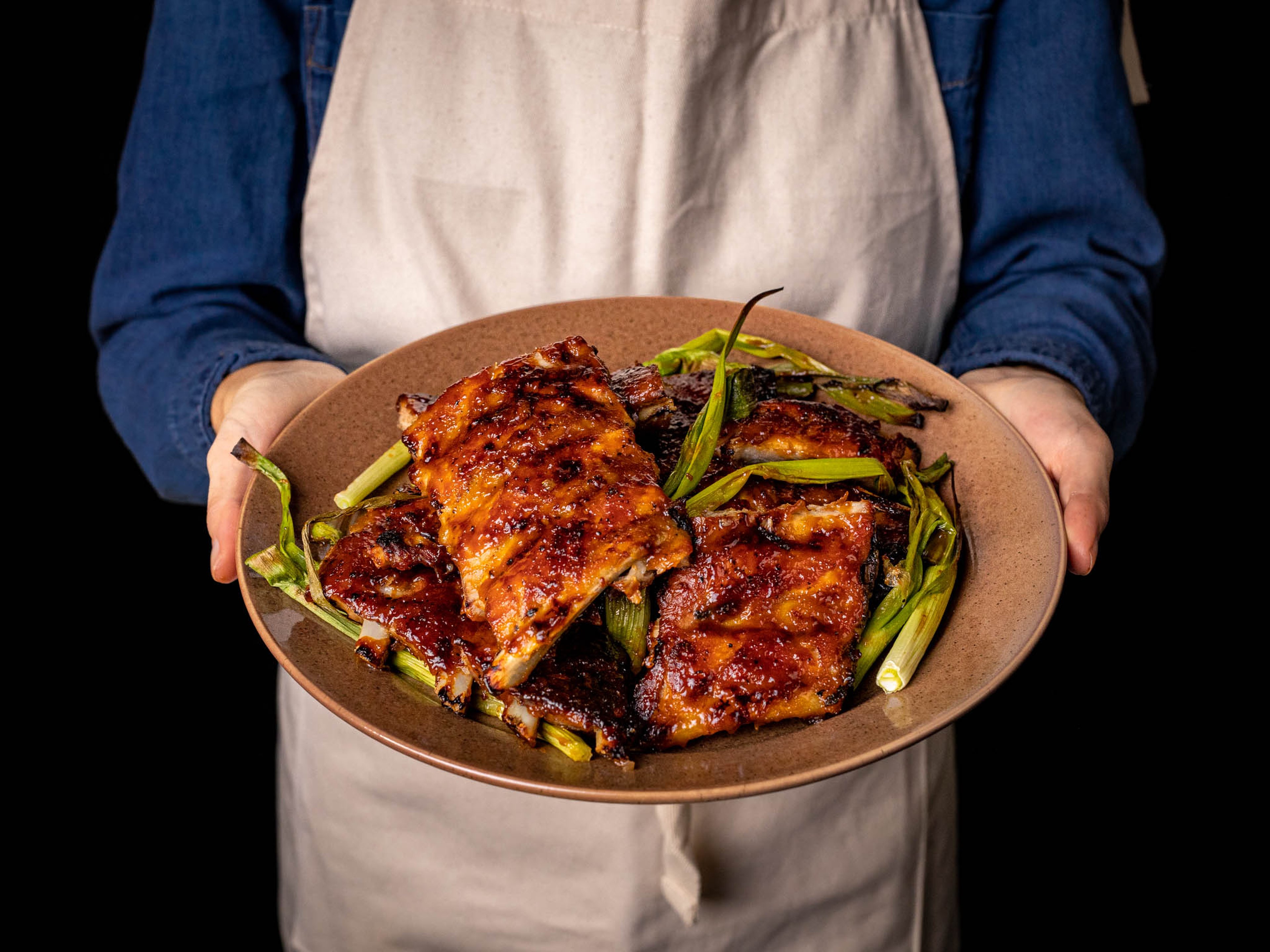 5-ingredient honey-miso ribs