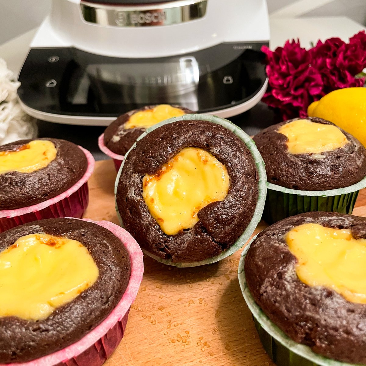 Schoko-Muffins mit Käsekuchenfüllung mit dem Cookit | Rezept | Kitchen ...