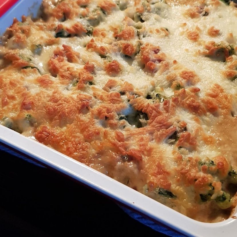 Spinat-Spätzle mit Käsekruste
