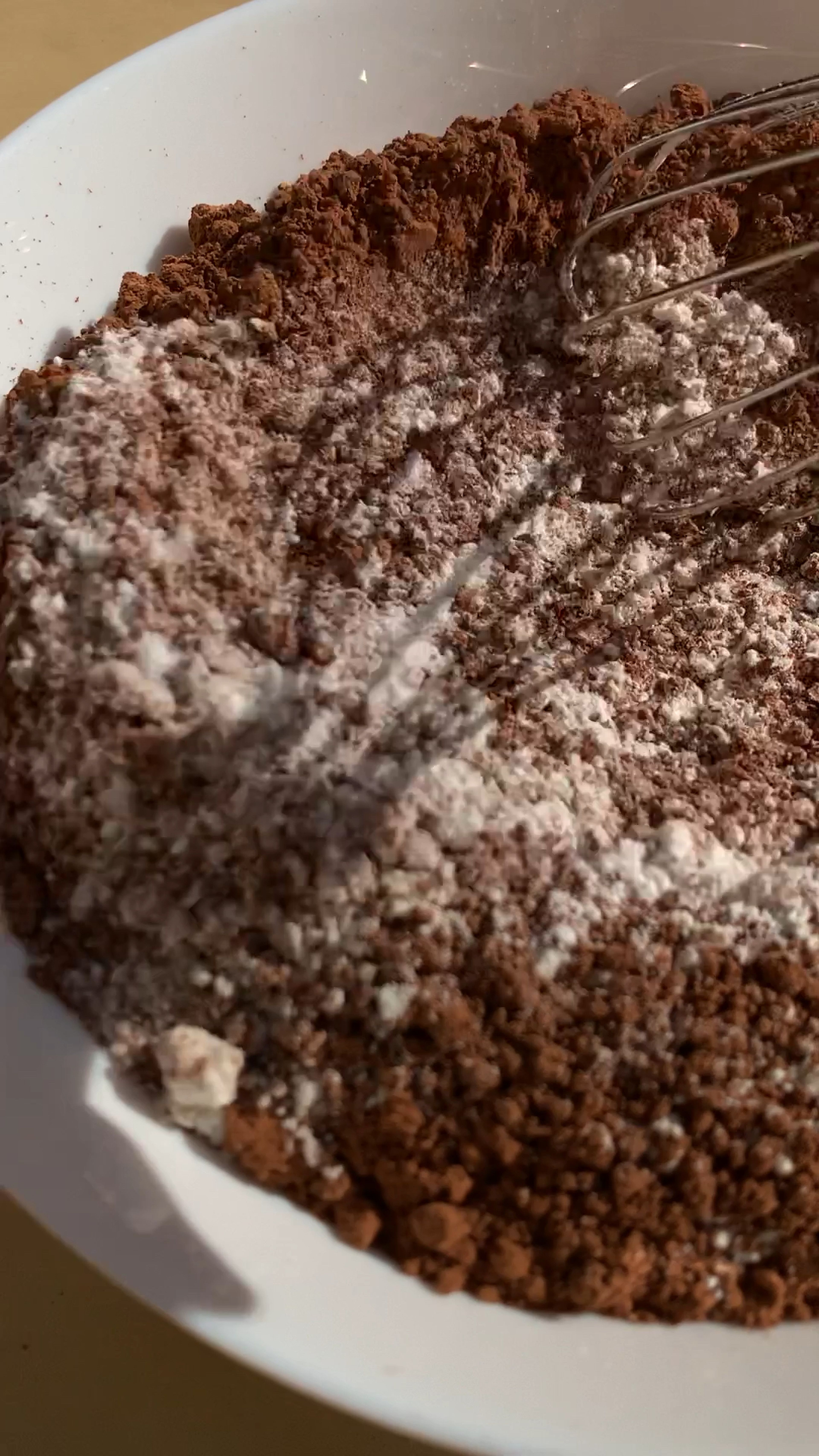 combine all of your dry ingredients into a large mixing bowl.