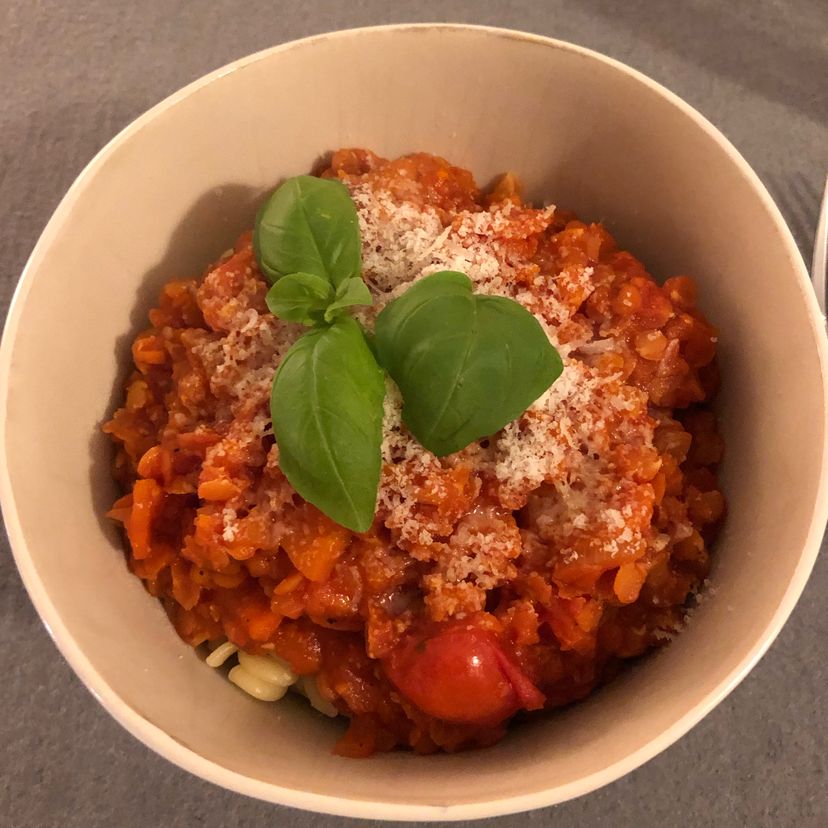 Schnelle Linsenbolognese