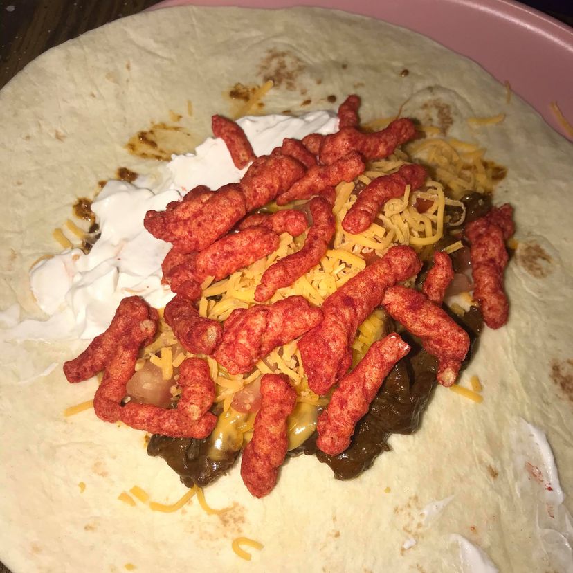 Hot cheeto burrito