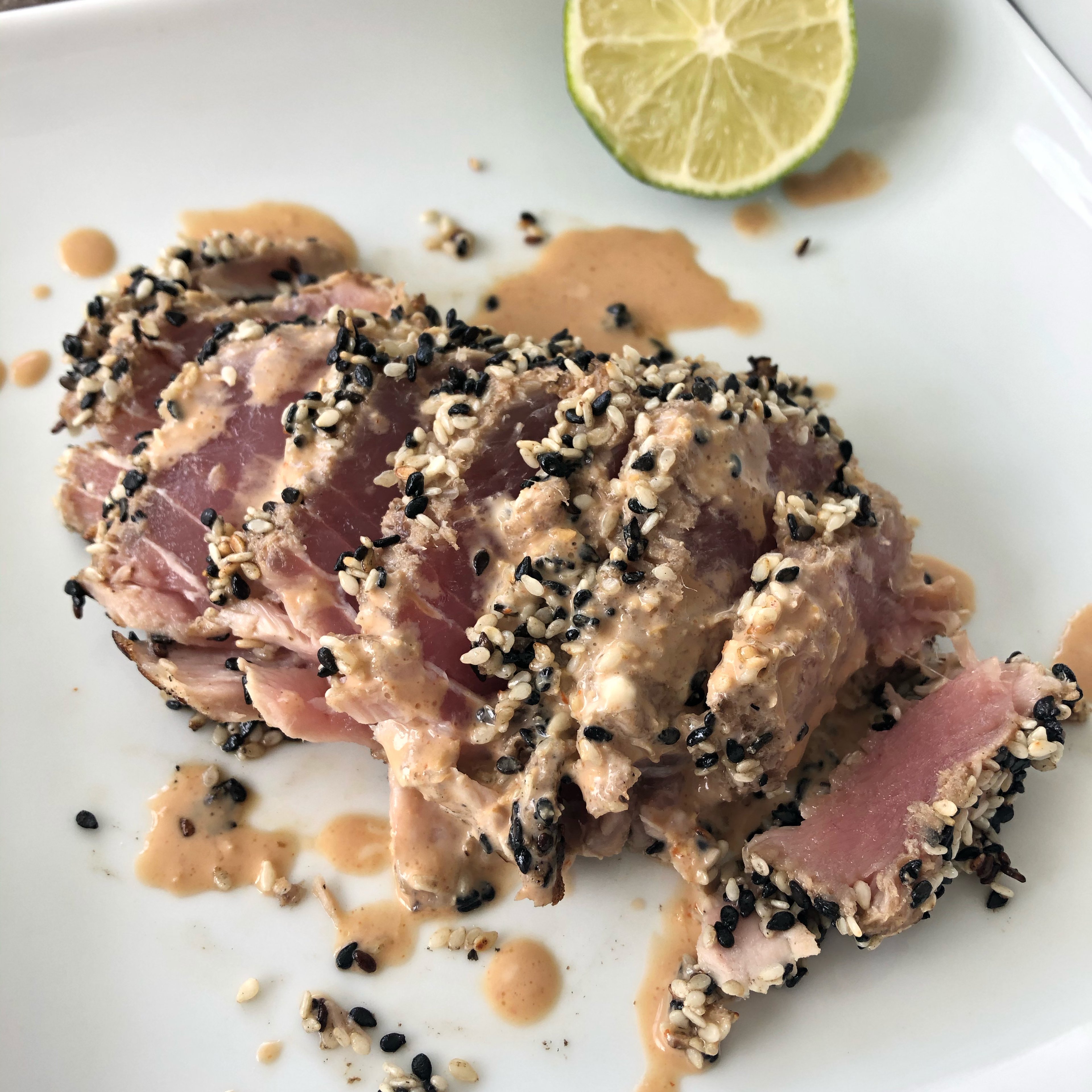 Seared Ahi Tuna With Wasabi Ginger Sauce