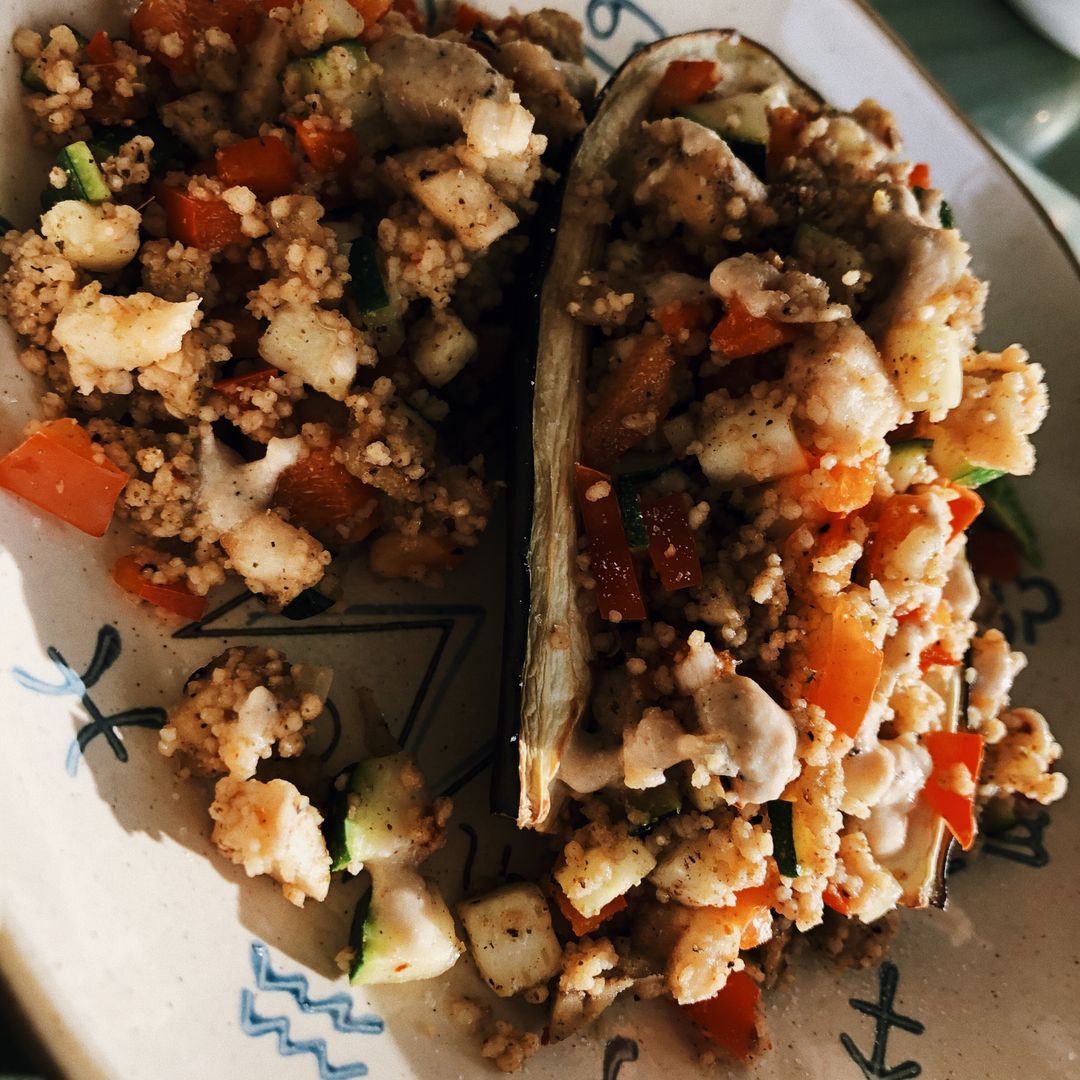 Gefüllte Aubergine mit Couscous