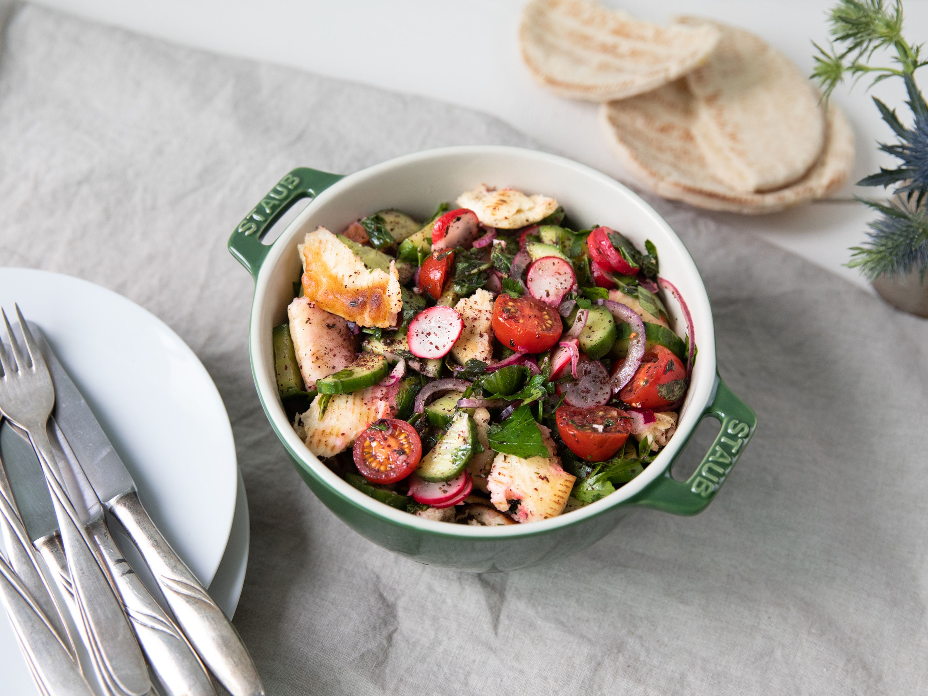 Fattoush (Middle Eastern bread salad)