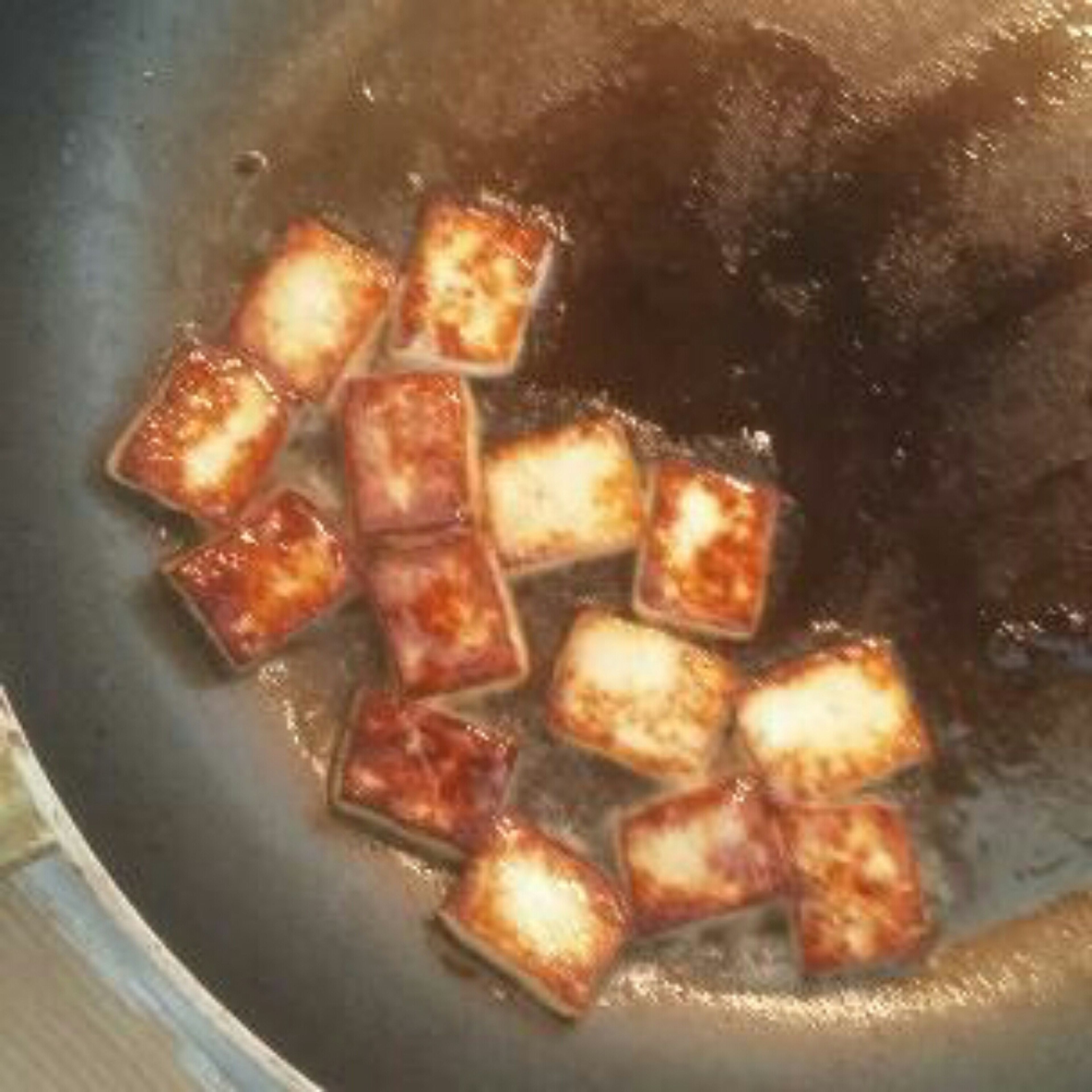 shallow fry the paneer until golden