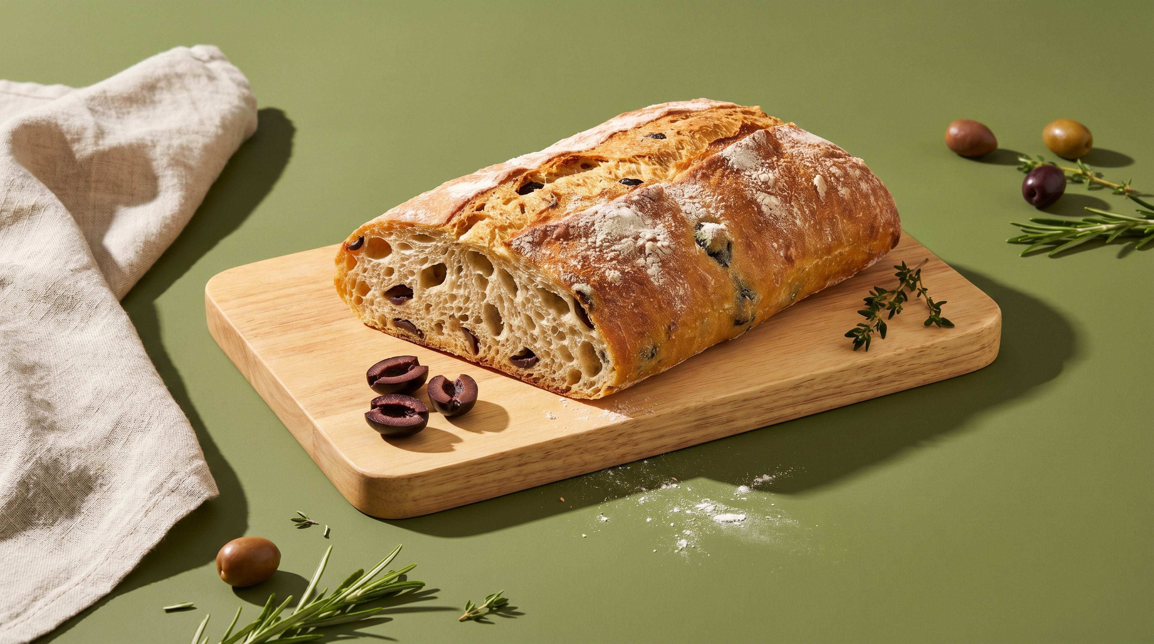 Luftiges Oliven-Ciabatta selber backen