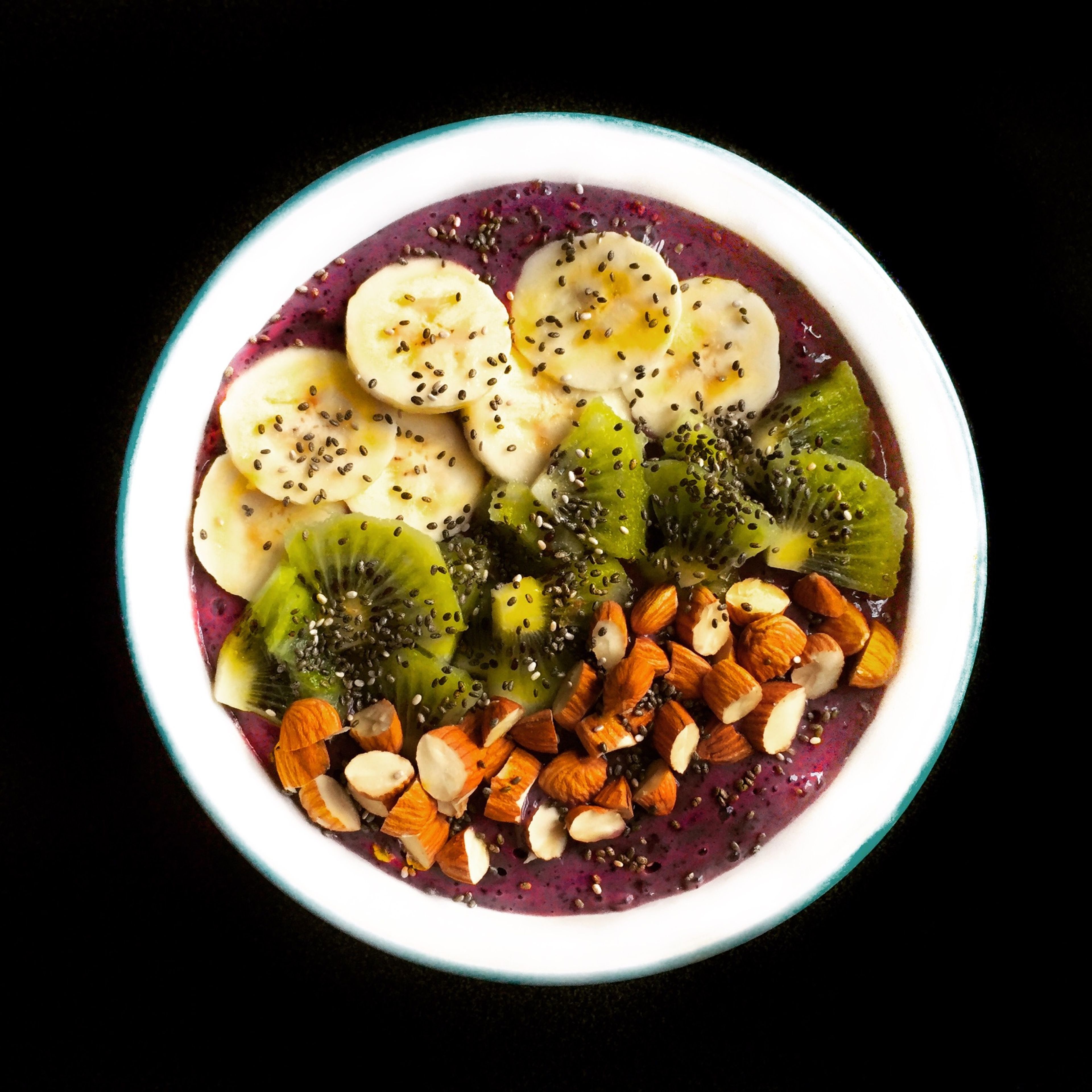 Colorful acai breakfast bowl