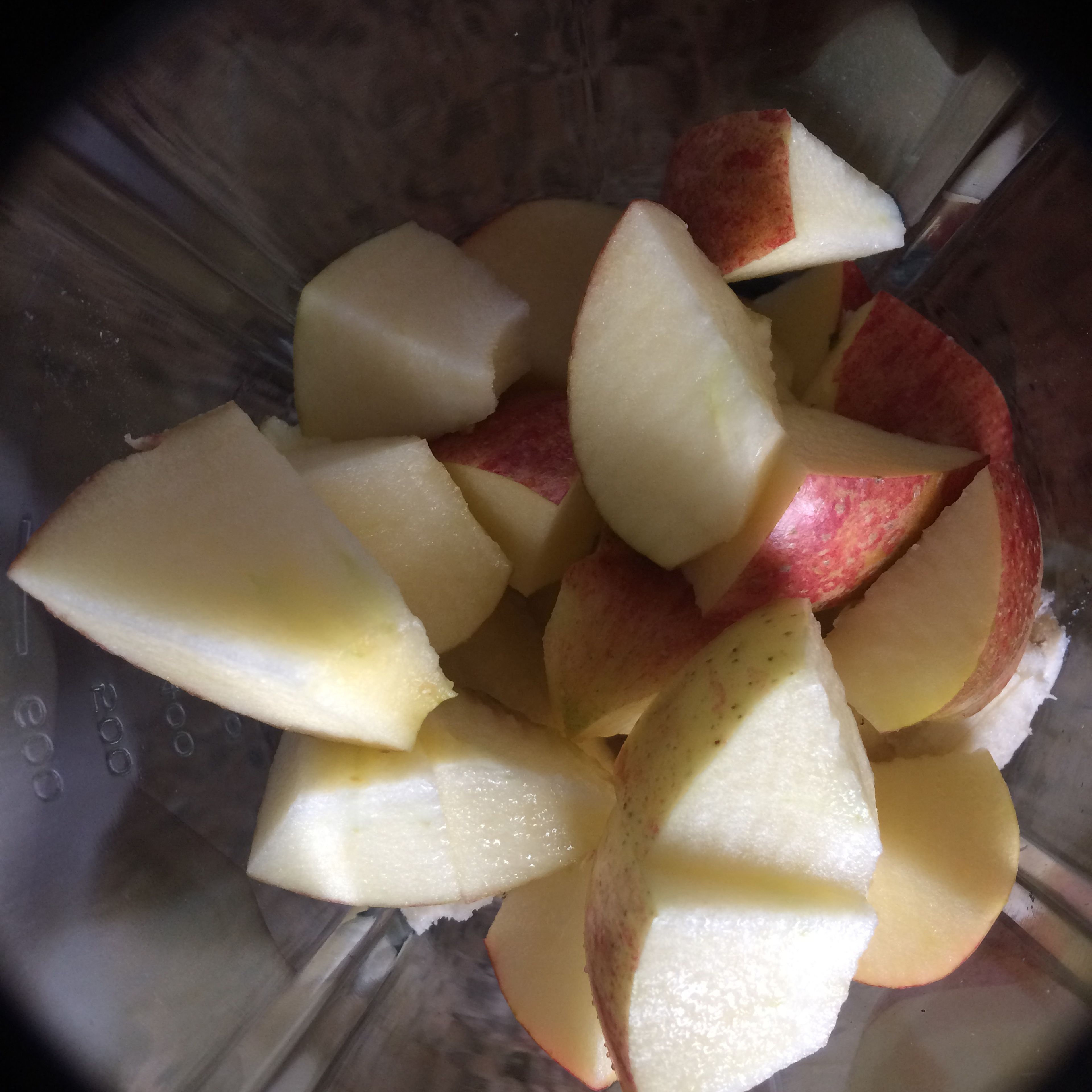 Apple cutted into small pieces