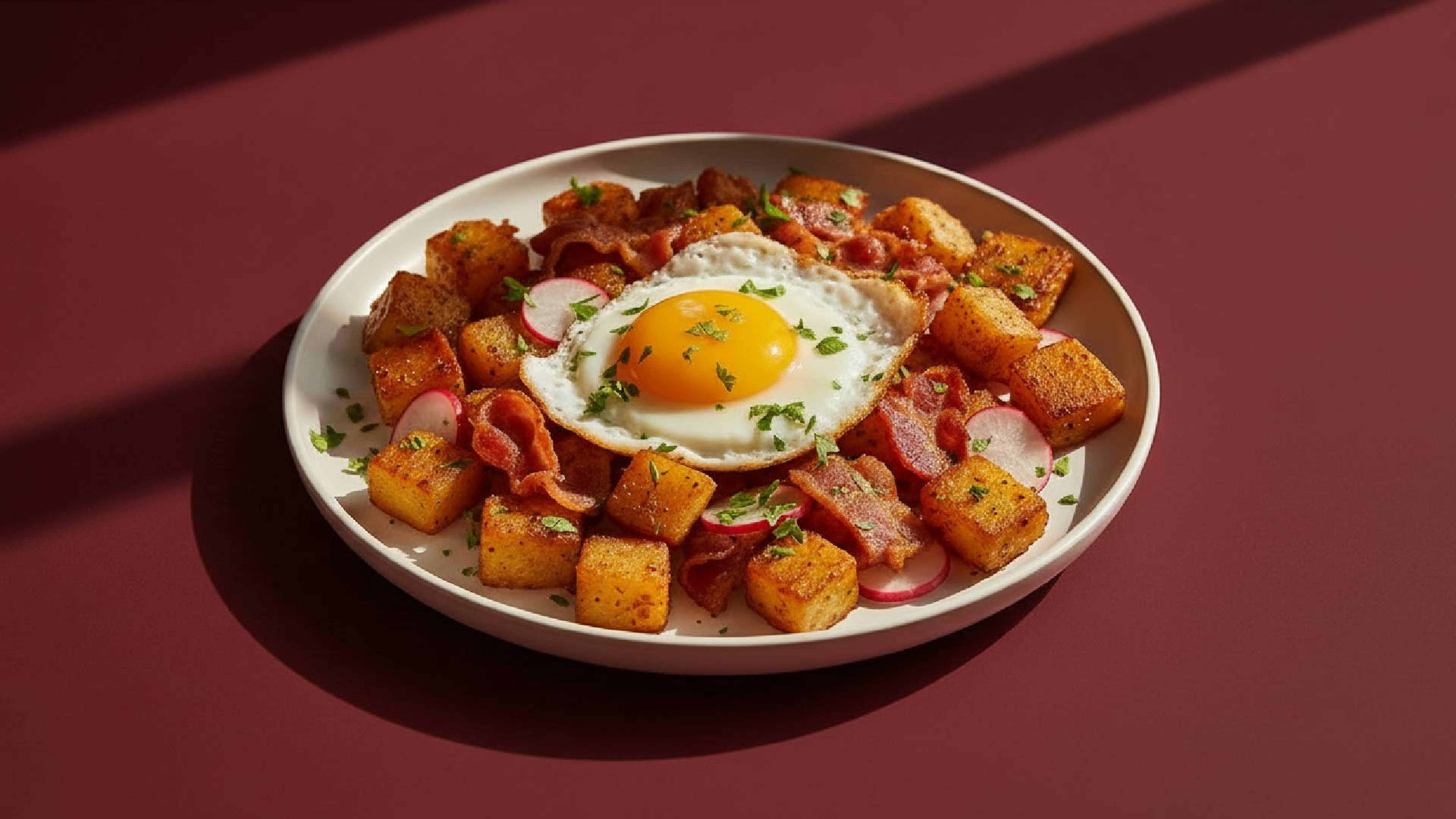 Herzhafte Resteküche: Kartoffelpfanne mit Radieschen und Speck